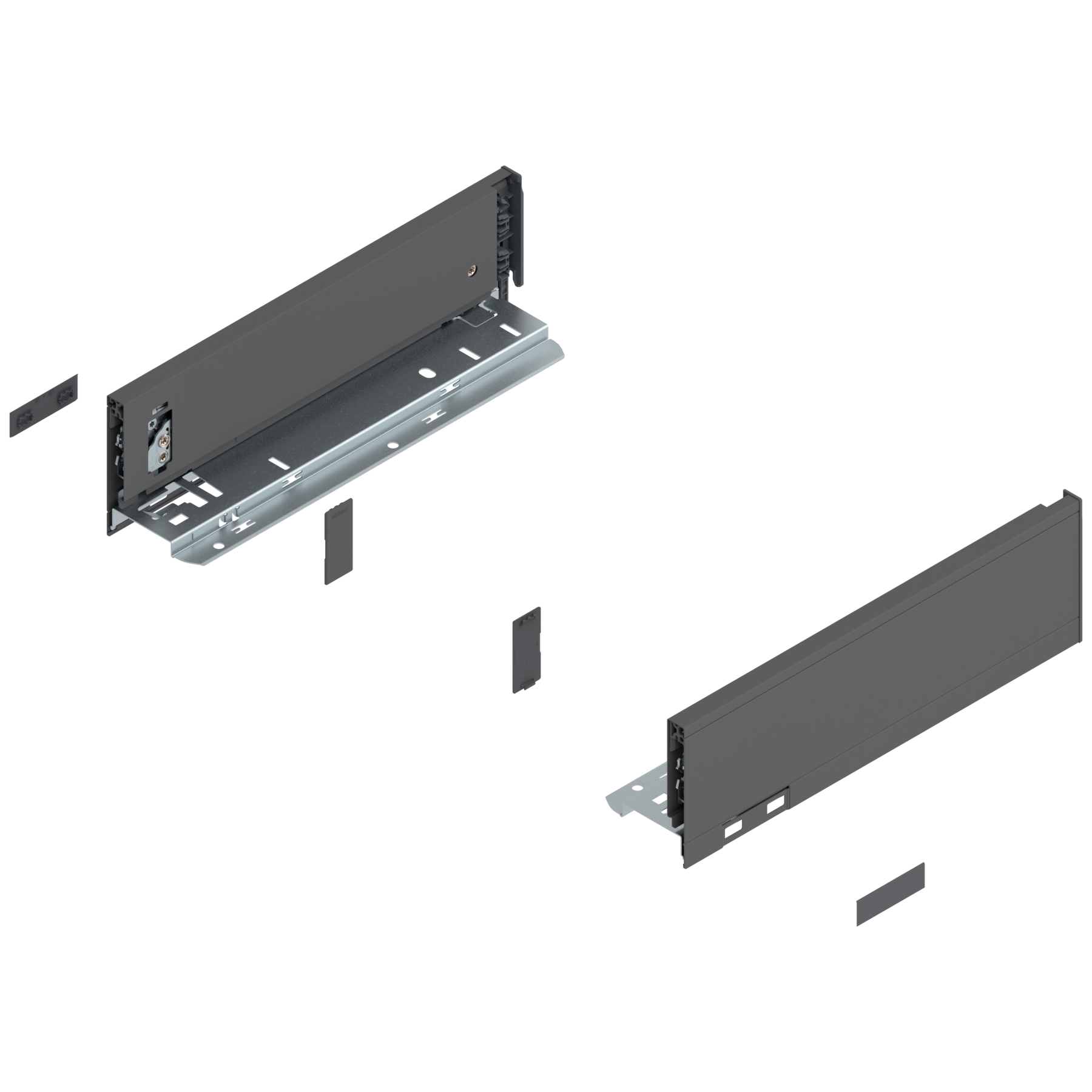 Bok szuflady LEGRABOX, wysokość M (90.5 mm), dł.=300 mm, lewy/prawy, do LEGRABOX pure, antracyt mat