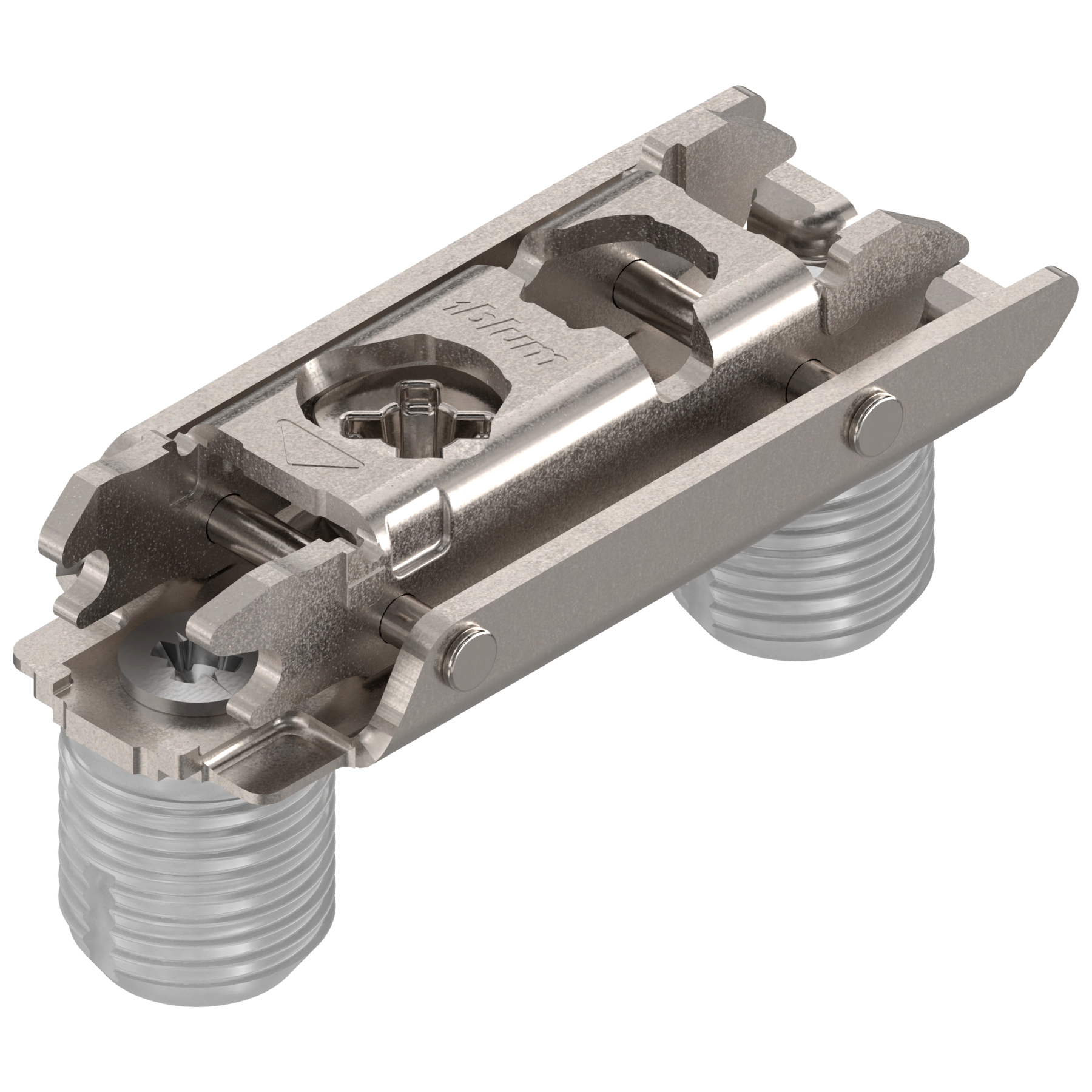 CLIP prowadnik, prosty, 0 mm, Stal, wciskany, RW: mimośród, niklowany