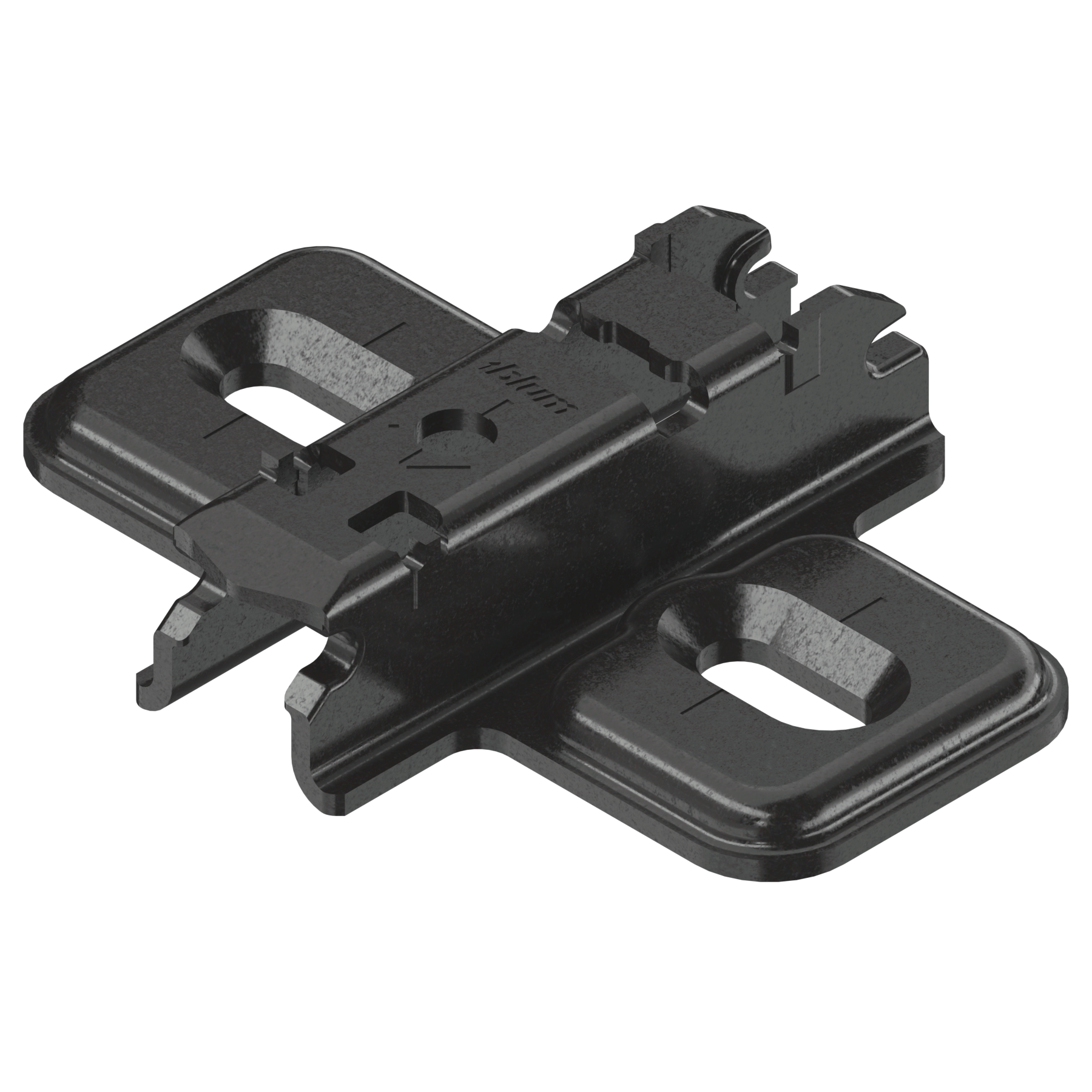 CLIP prowadnik, krzyżakowy, 3 mm, Stal, Wkręty, RW: otwór podłużny, czarny