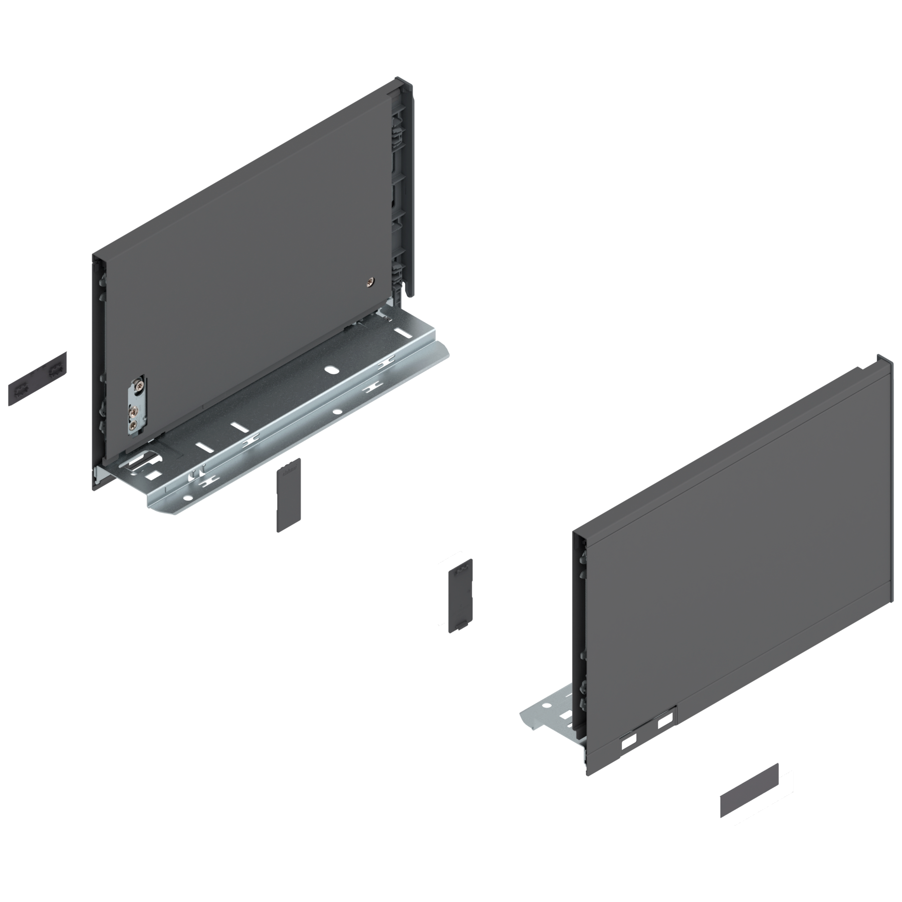 Bok szuflady LEGRABOX, wysokość C (177 mm), dł.=270 mm, lewy/prawy, do LEGRABOX pure, antracyt mat