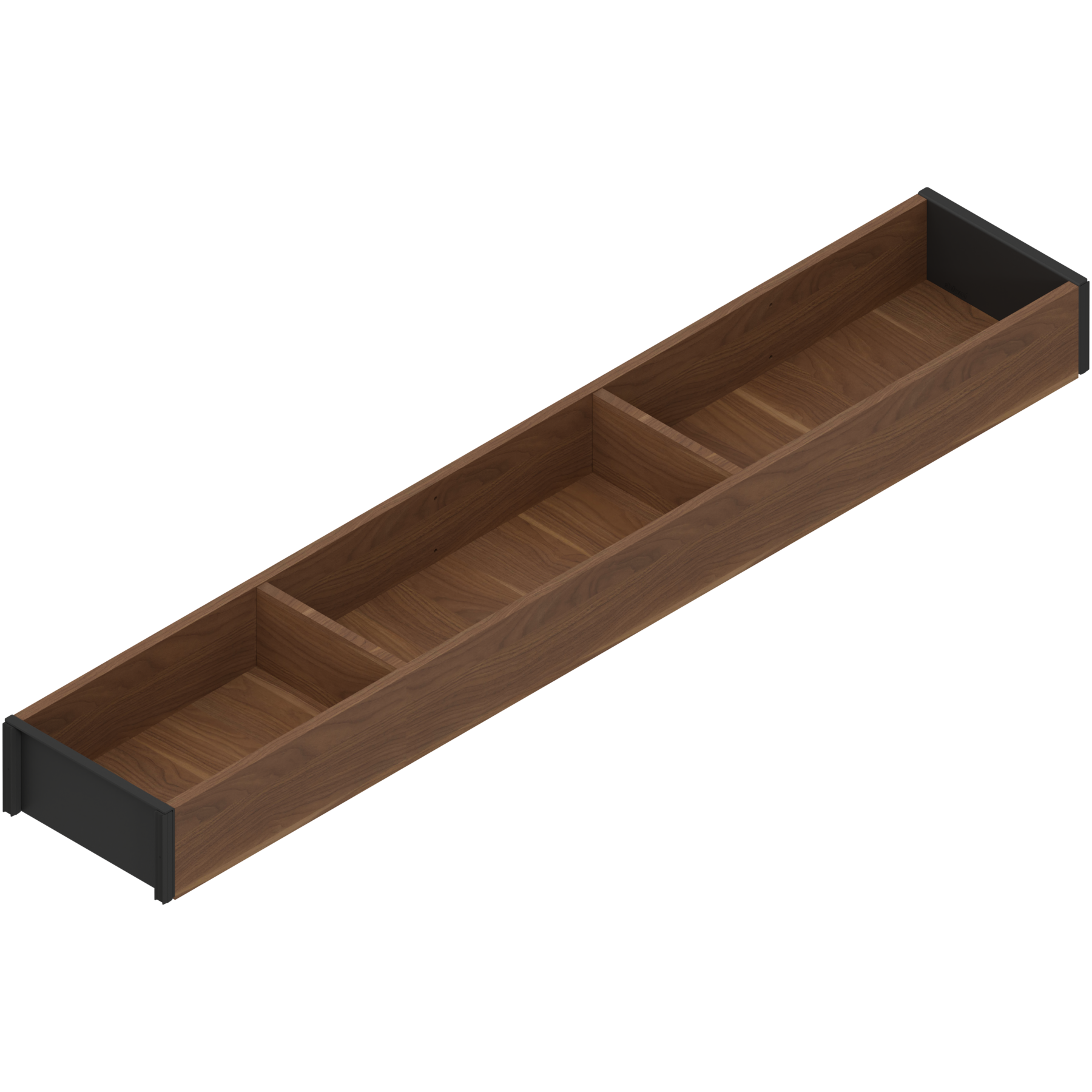 AMBIA-LINE  ramki do szuflady standardowej, do LEGRABOX/MERIVOBOX, w opcji drewnopodobnej, dł.=600 mm, szerokość=100 mm, Orzec Tenn./czarny car