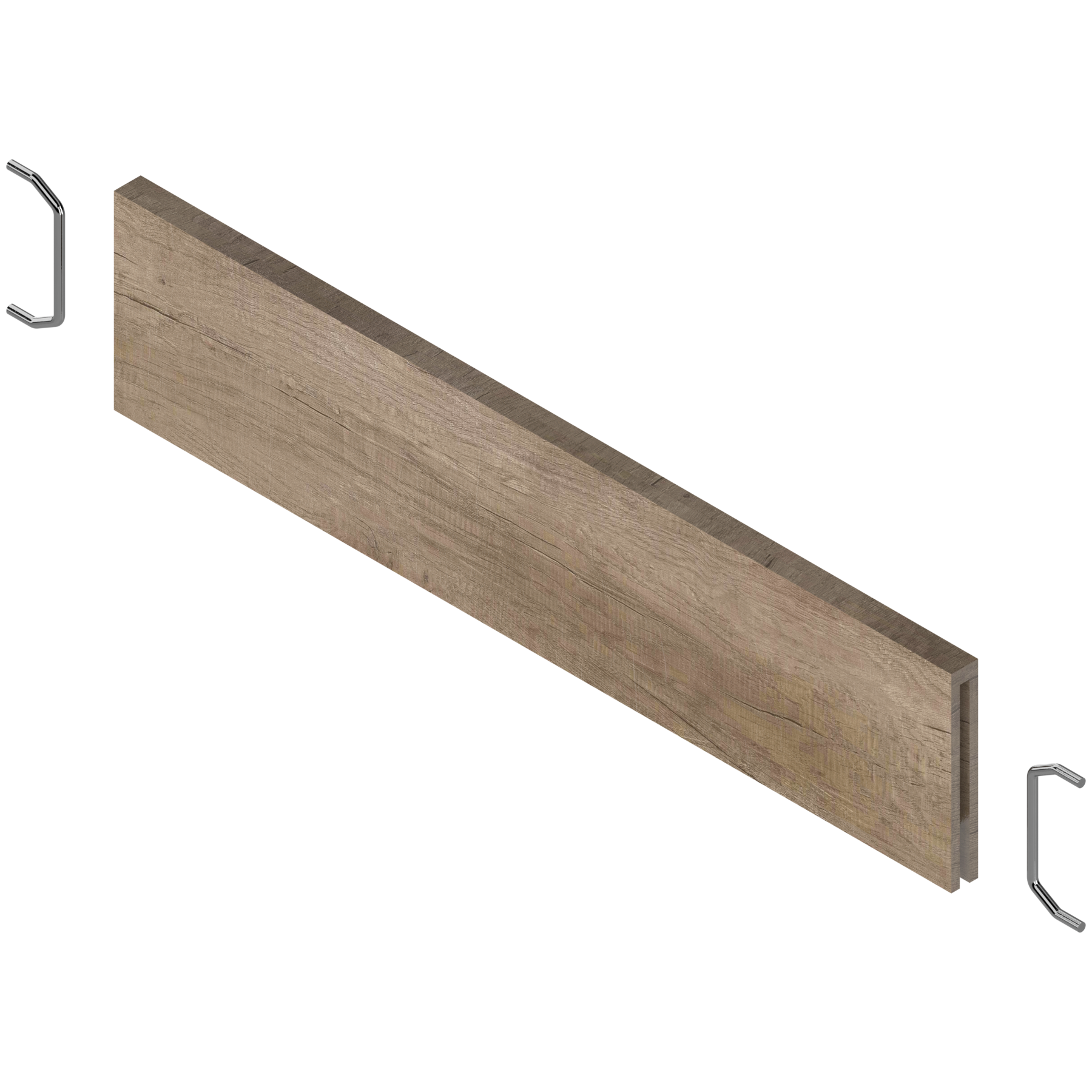 AMBIA-LINE listwa poprzeczna, do LEGRABOX/MERIVOBOX do szuflady standardowej (ZC7SXXXRH2), w opcji drewnopodobnej, Dąb Nebr. szary ST10