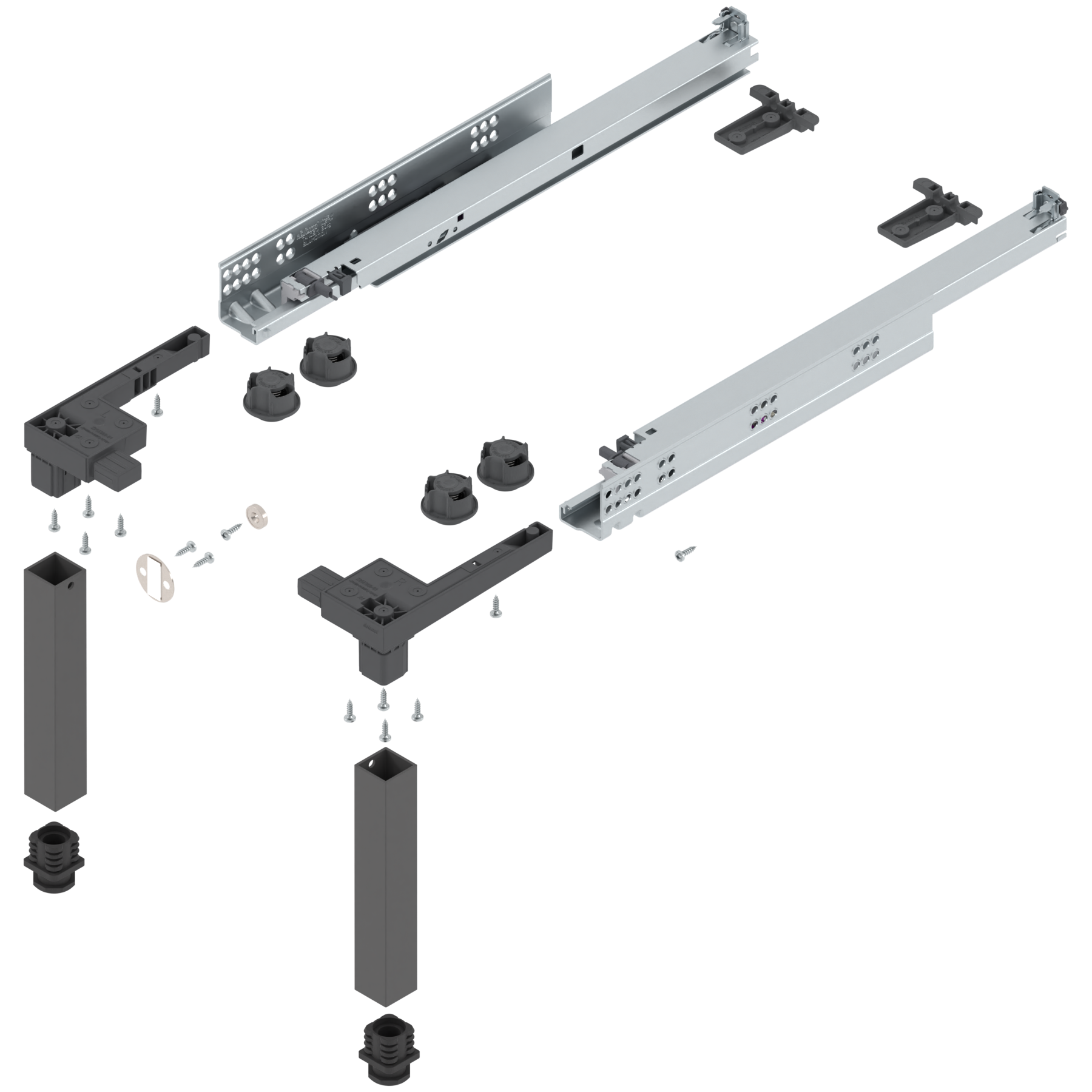 SPACE STEP Zestaw, tworzywo sztuczne/stal, dł.=460 mm, antracyt mat