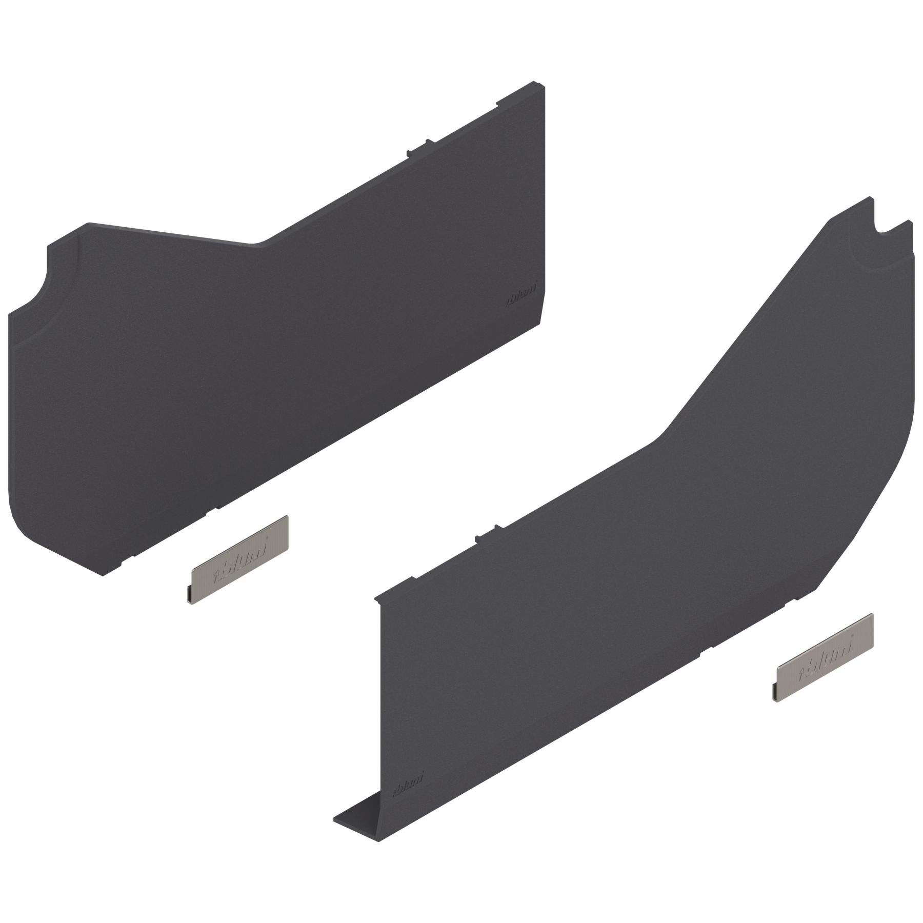 AVENTOS HL do frontów nad korpusem, Zaślepka duża,, lewa/prawa, ciemnoszary/inox