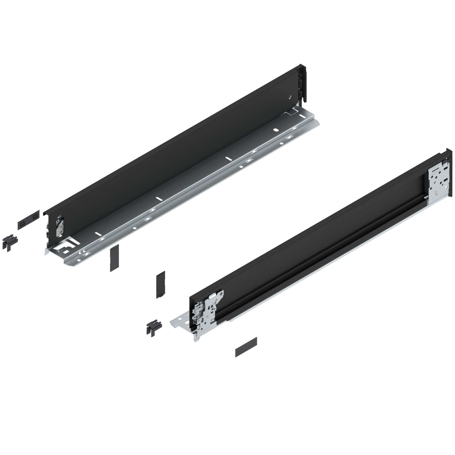 Bok szuflady LEGRABOX (za korpusem), wysokość M (90.5 mm), dł.=600 mm, lewy/prawy, do LEGRABOX pure, czarny mat