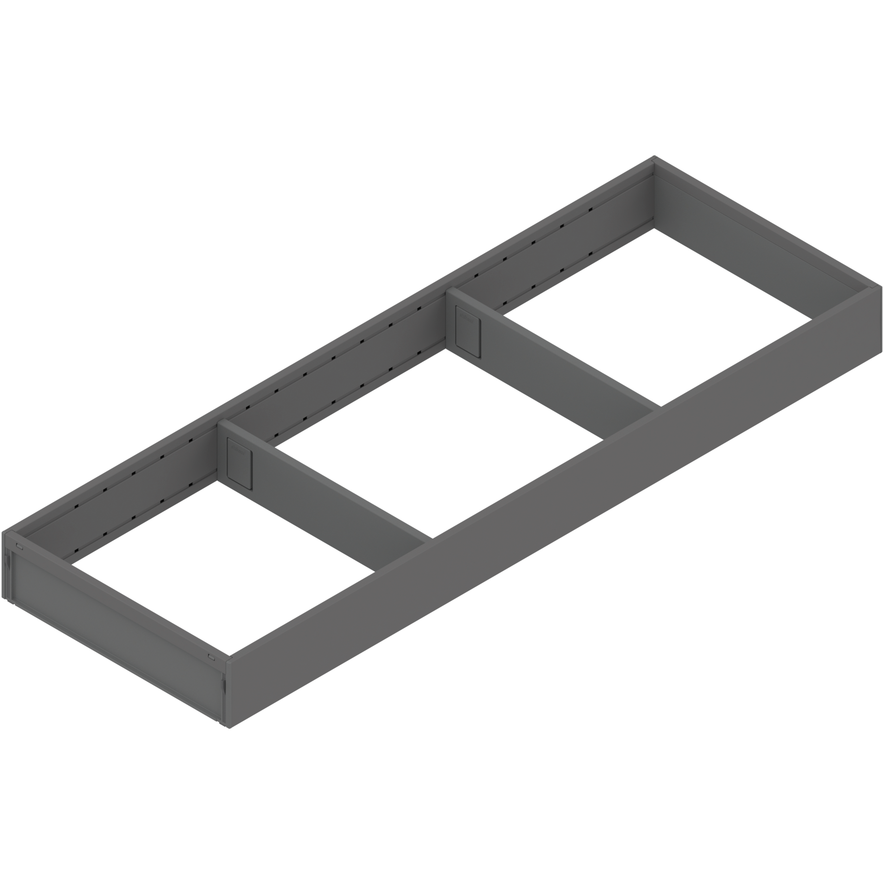 AMBIA-LINE  ramki do szuflady standardowej, do LEGRABOX/MERIVOBOX, stal, dł.=600 mm, szerokość=200 mm, antracyt mat