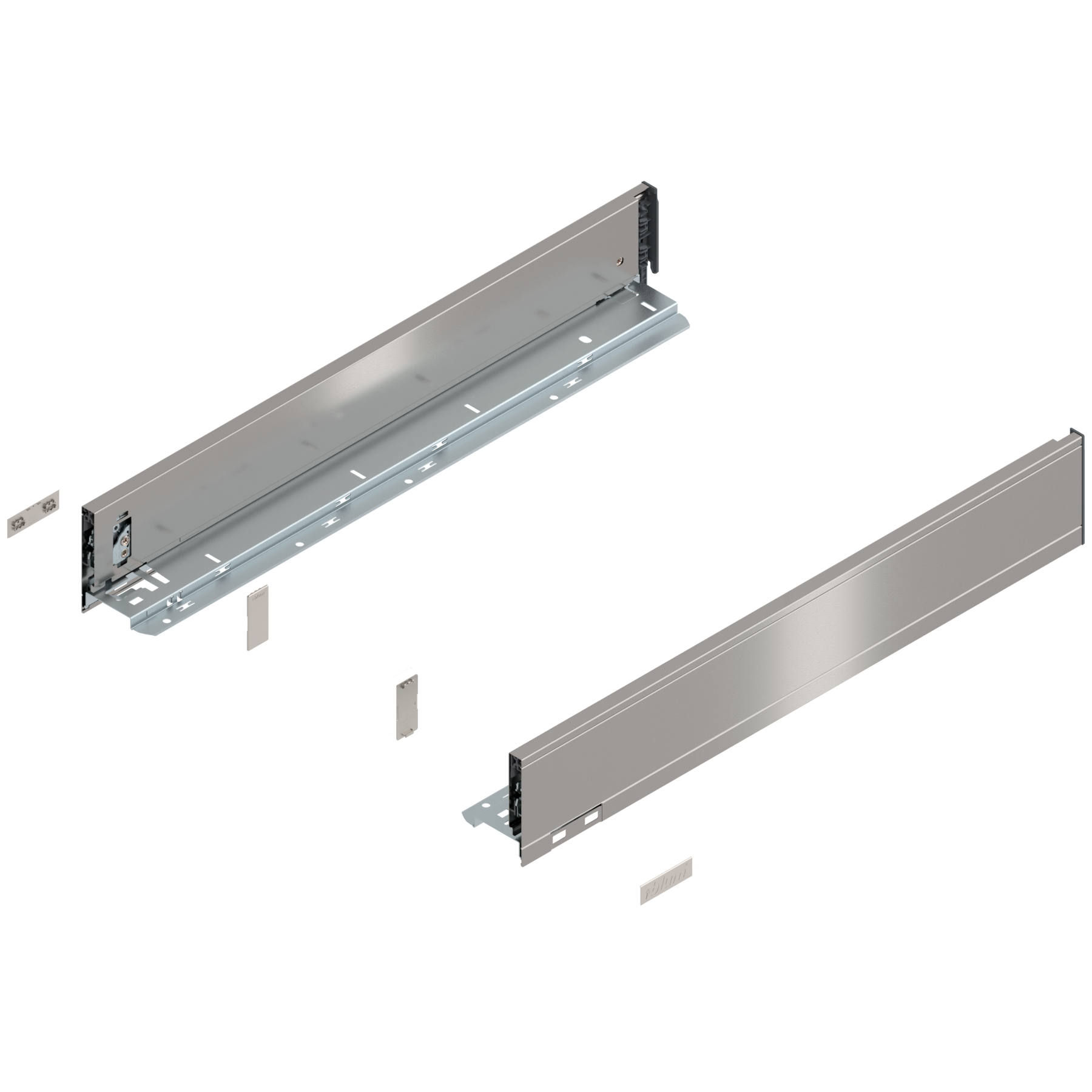 Bok szuflady LEGRABOX, wysokość M (90.5 mm), dł.=550 mm, lewy/prawy, do LEGRABOX pure, inox-szczotk.-lakier.