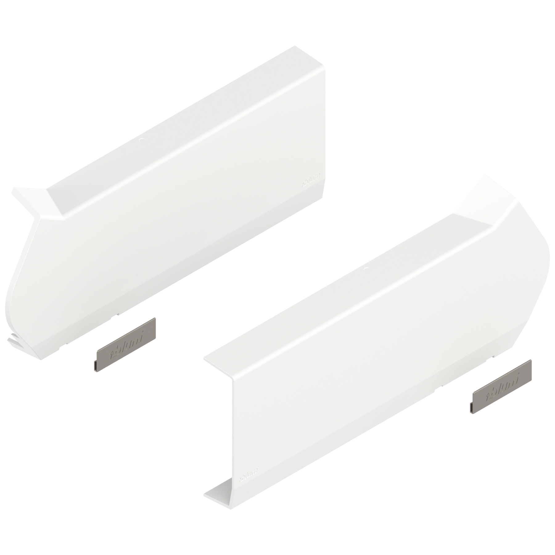 AVENTOS HF do frontów uchylno - składanych, Zaślepka duża, lewa/prawa, jedwabiście biały/inox