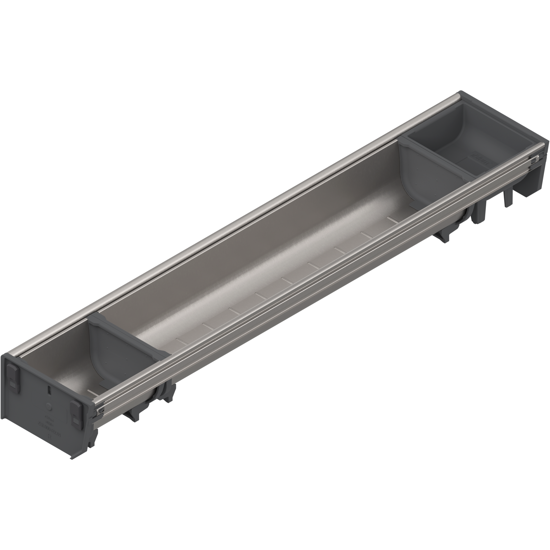 ORGA-LINE wkład z pojemnikami (częściowe wypełnienie), do szuflady standardowej TANDEMBOX, dł. NL=550 mm, szer. korpusu KB=900 mm, szer.=103 mm, inox