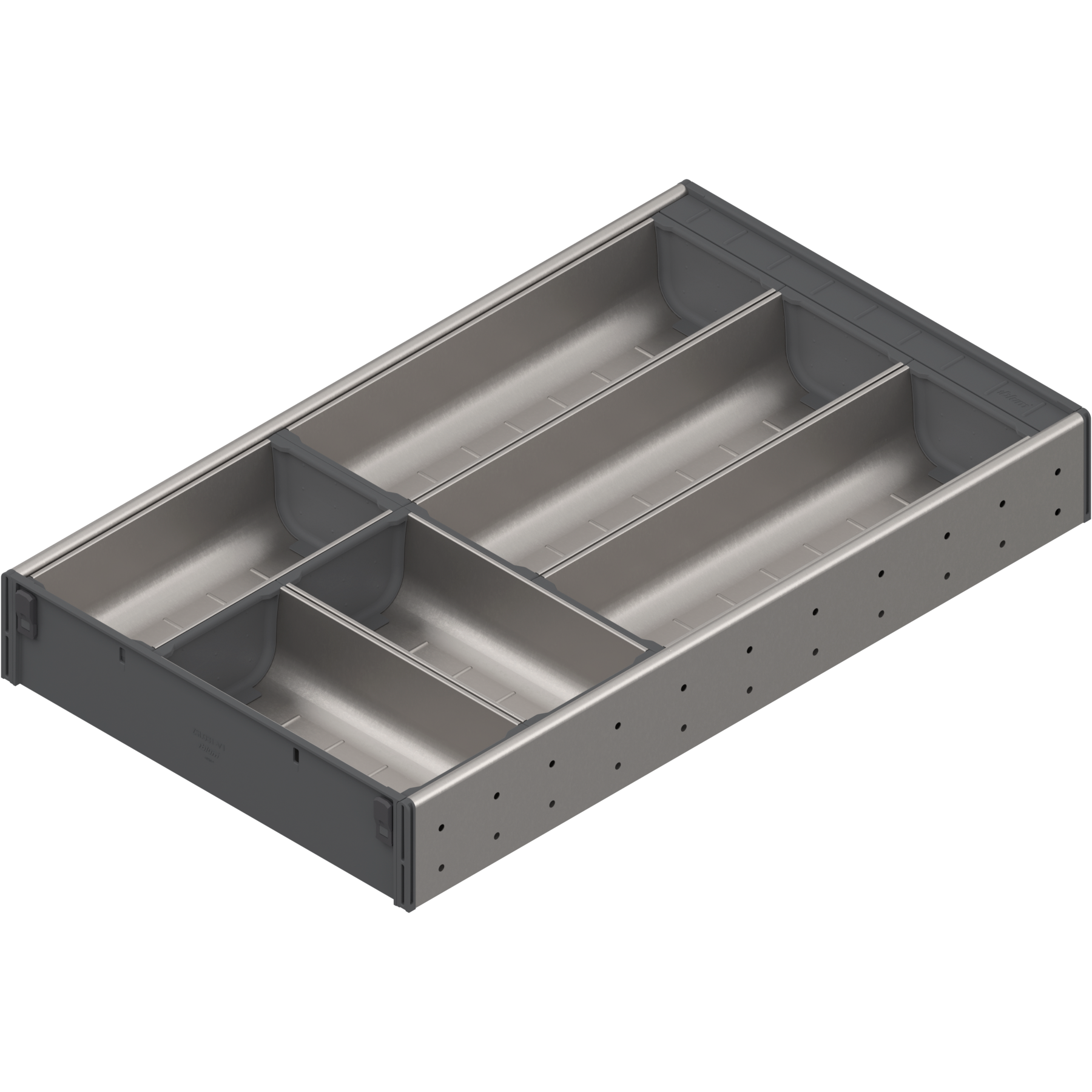 ORGA-LINE wkład z pojemnikami (częściowe wypełnienie), do szuflady standardowej TANDEMBOX, dł. NL=500 mm, szer.=282 mm, do SPACE CORNER, inox