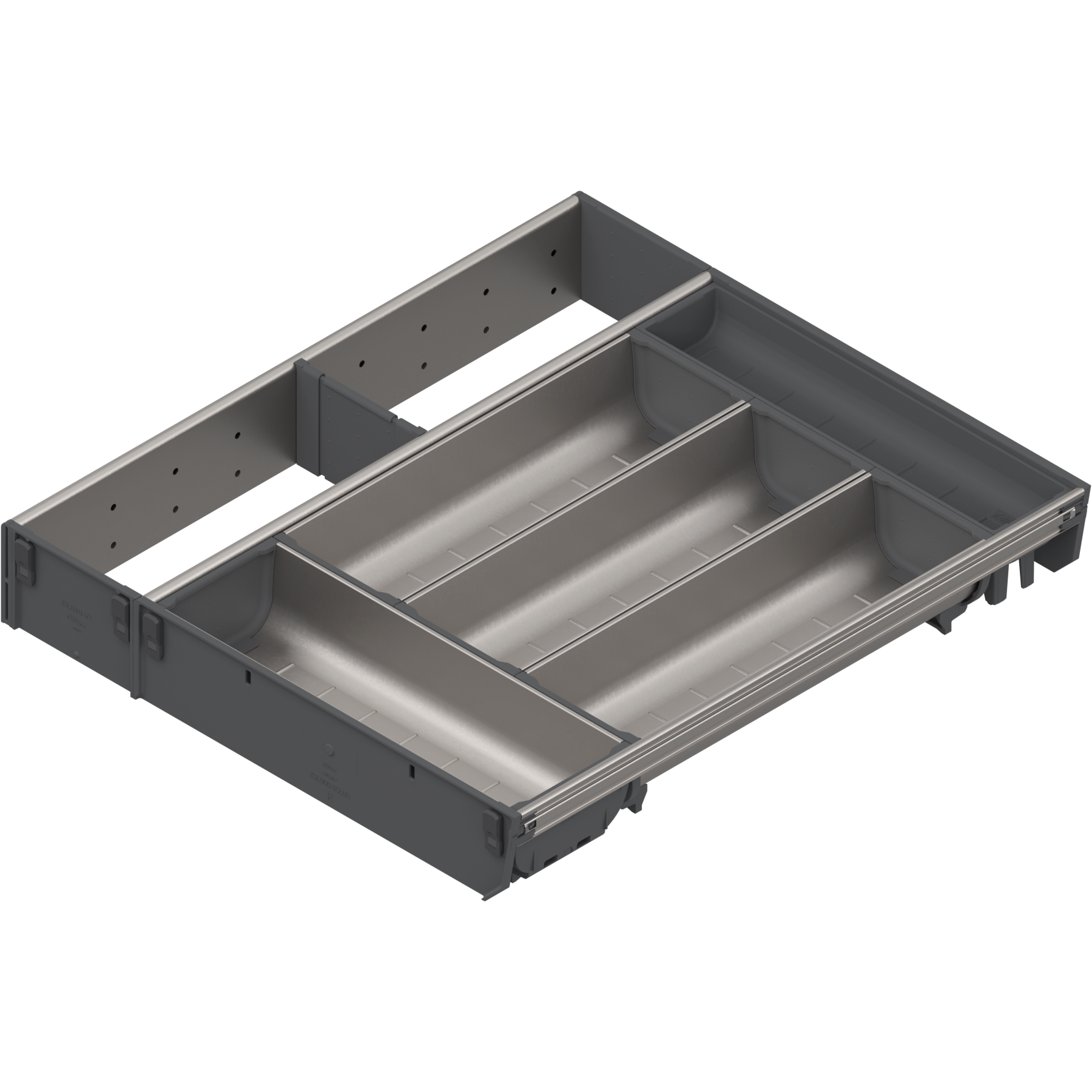 ORGA-LINE wkład kombi (częściowe wypełnienie), do szuflady standardowej TANDEMBOX, dł. NL=450 mm, szer. korpusu KB=1000 mm, szer.=377 mm, inox