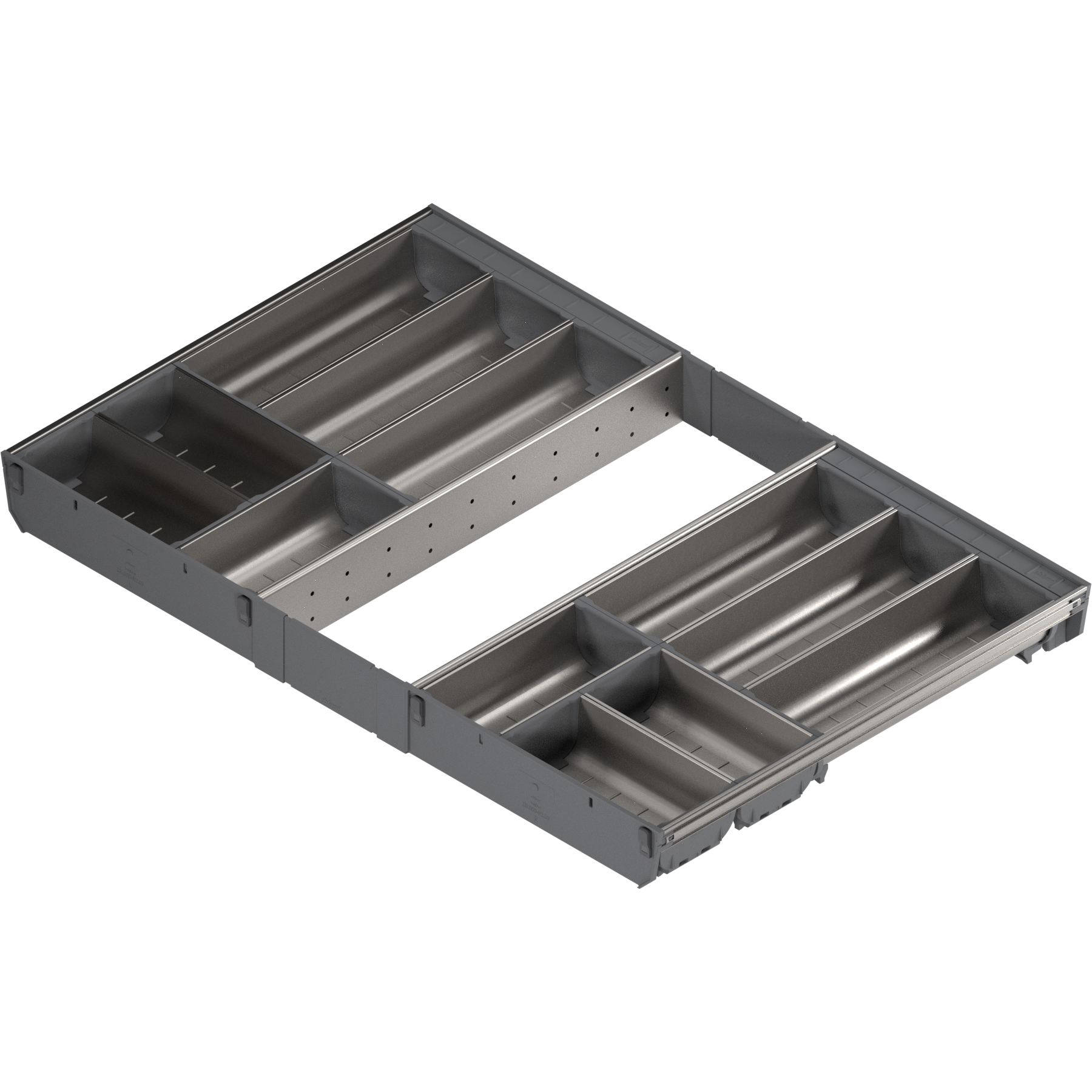 ORGA-LINE wkład z pojemnikami (całkowite wypełnienie), do szuflady standardowej TANDEMBOX, dł. NL=500 mm, szer. korpusu KB=800 mm, inox