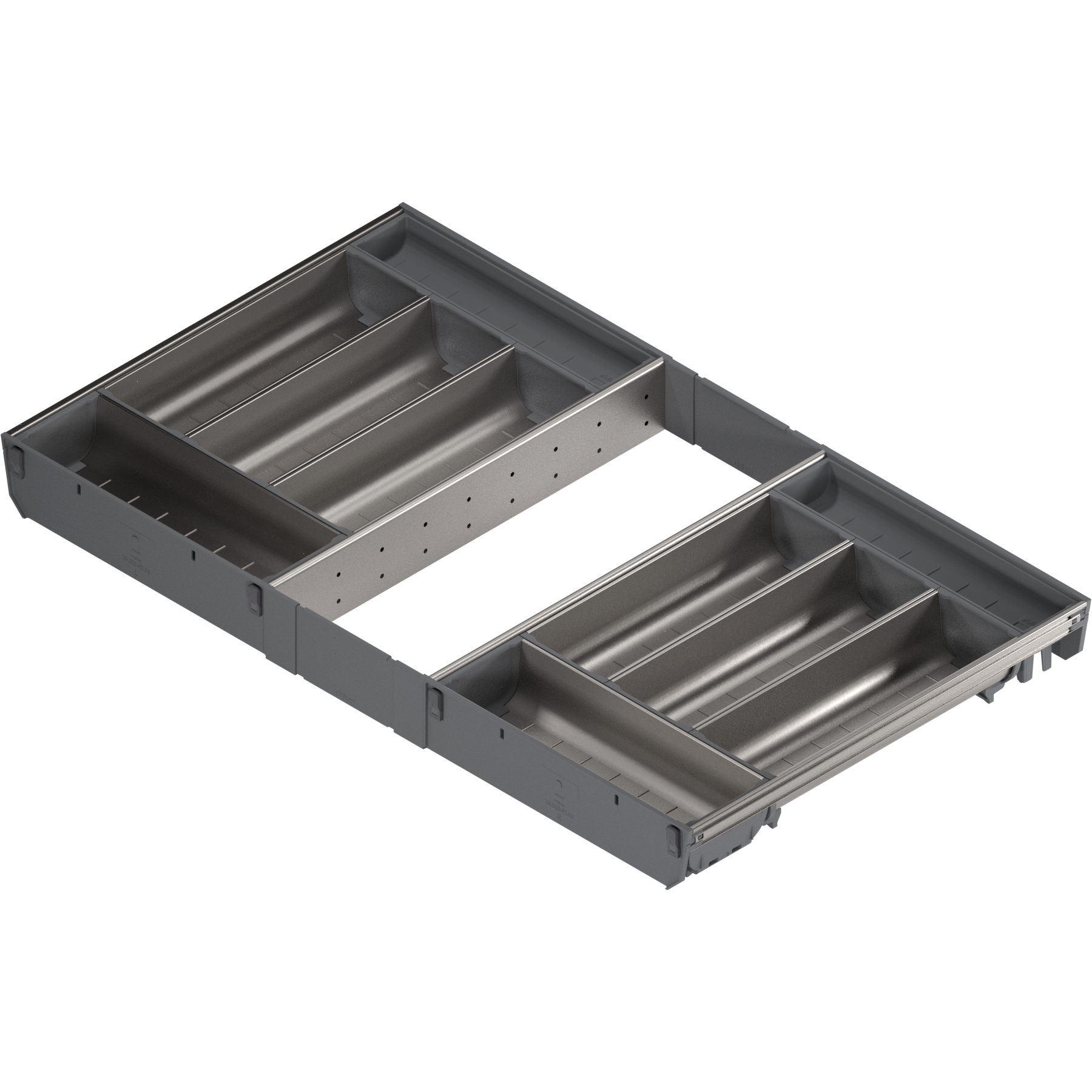 ORGA-LINE wkład z pojemnikami (całkowite wypełnienie), do szuflady standardowej TANDEMBOX, dł. NL=450 mm, szer. korpusu KB=800 mm, inox
