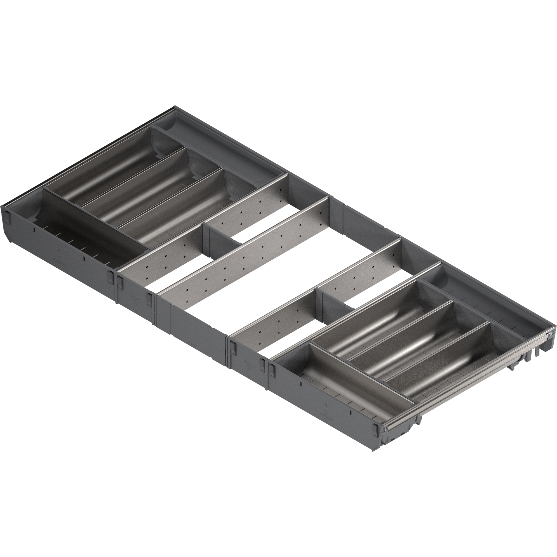 ORGA-LINE wkład z pojemnikami (całkowite wypełnienie), do szuflady standardowej TANDEMBOX, dł. NL=450 mm, szer. korpusu KB=1000 mm, inox