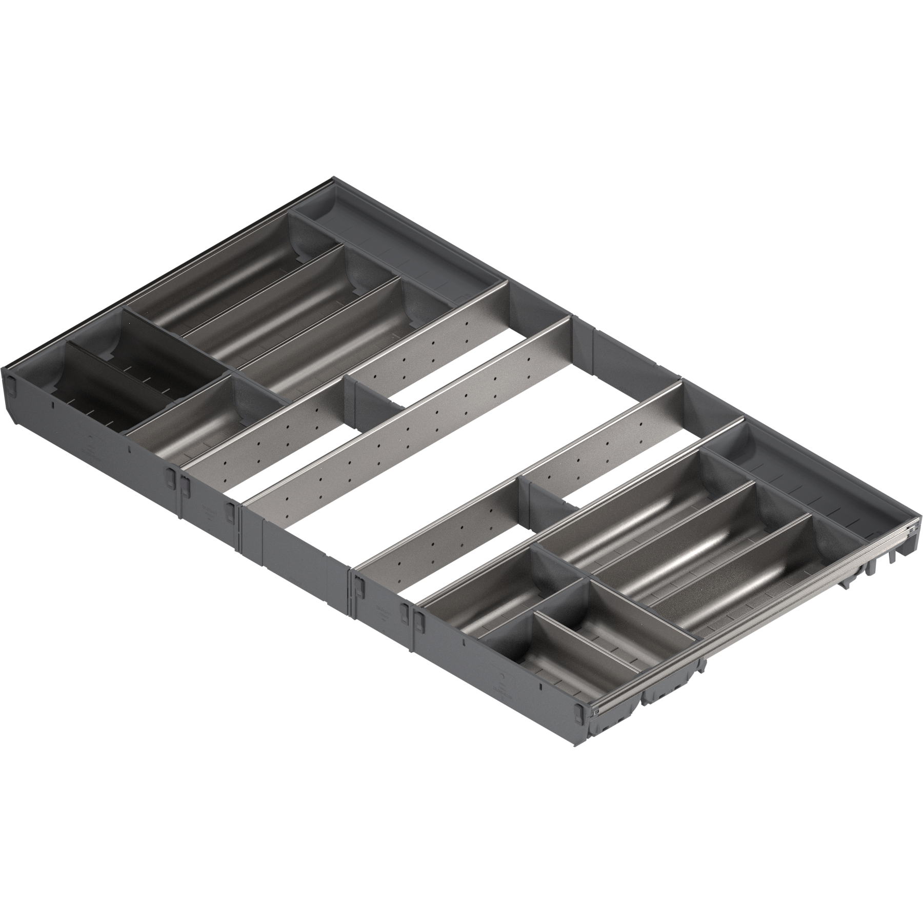ORGA-LINE wkład z pojemnikami (całkowite wypełnienie), do szuflady standardowej TANDEMBOX, dł. NL=550 mm, szer. korpusu KB=1000 mm, inox