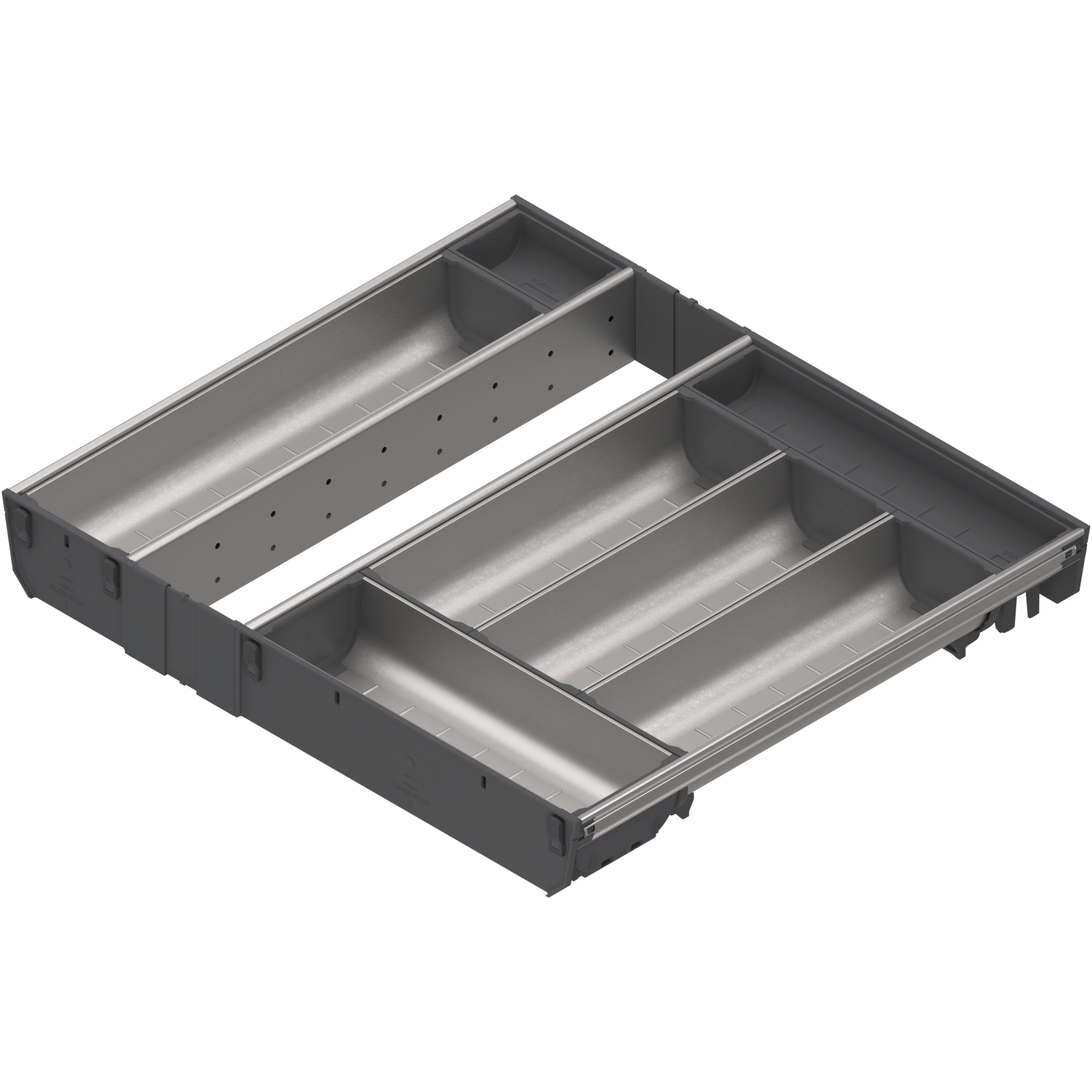 ORGA-LINE wkład z pojemnikami (całkowite wypełnienie), do szuflady standardowej TANDEMBOX, dł. NL=450 mm, szer. korpusu KB=550 mm, inox