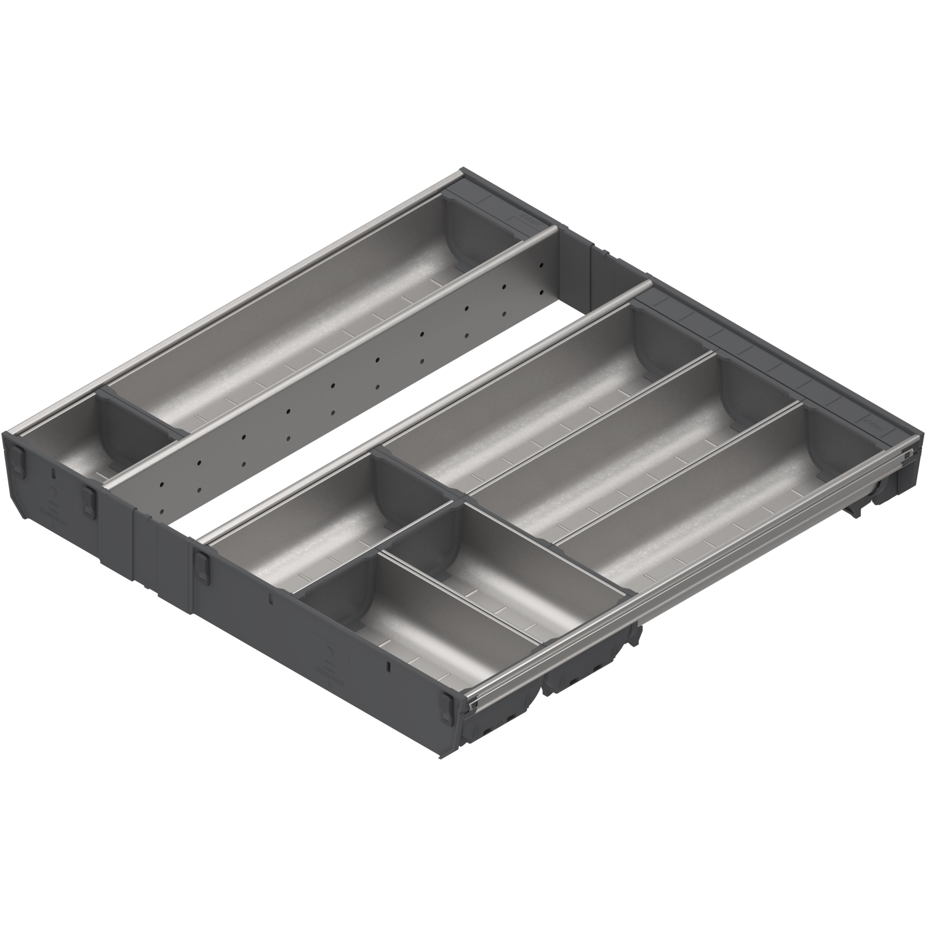 ORGA-LINE wkład z pojemnikami (całkowite wypełnienie), do szuflady standardowej TANDEMBOX, dł. NL=500 mm, szer. korpusu KB=550 mm, inox