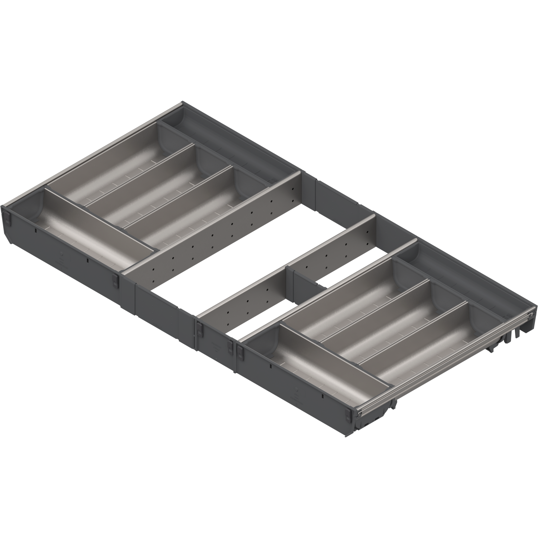 ORGA-LINE wkład z pojemnikami (całkowite wypełnienie), do szuflady standardowej TANDEMBOX, dł. NL=450 mm, szer. korpusu KB=900 mm, inox