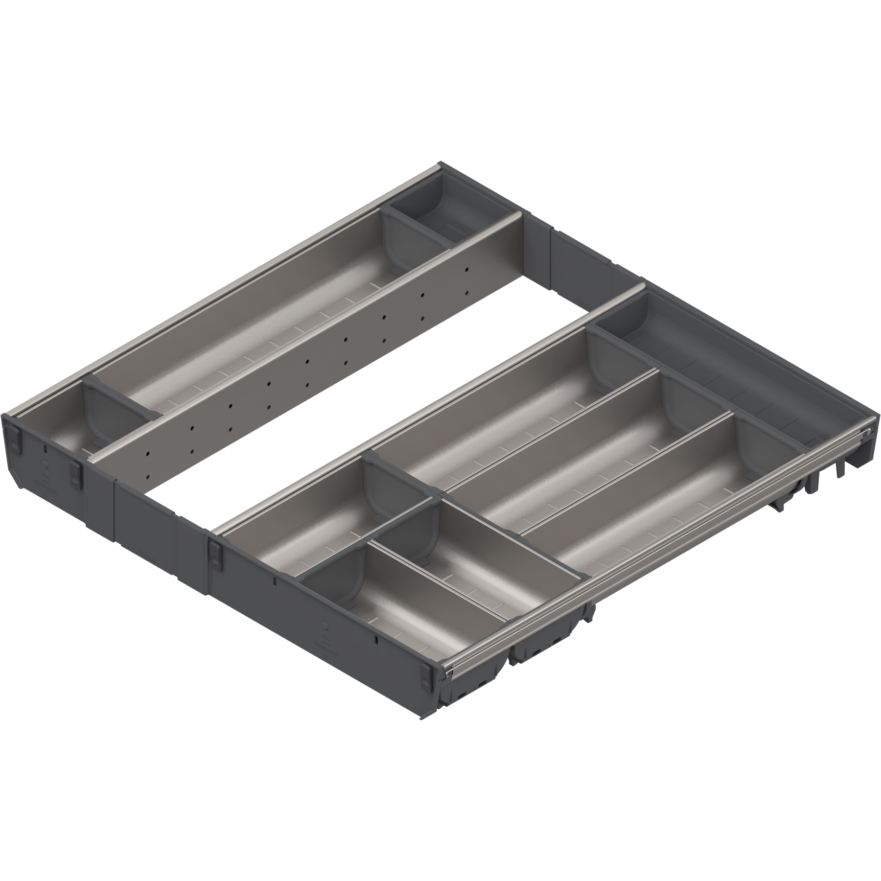 ORGA-LINE wkład z pojemnikami (całkowite wypełnienie), do szuflady standardowej TANDEMBOX, dł. NL=550 mm, szer. korpusu KB=600 mm, inox