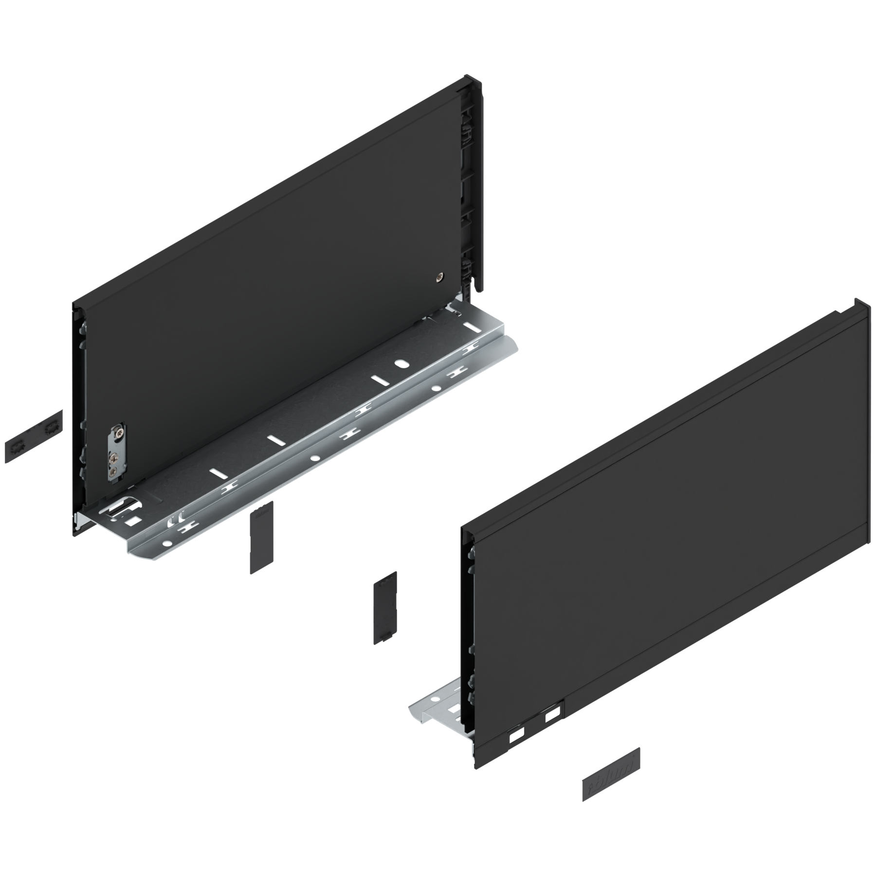 Bok szuflady LEGRABOX, wysokość C (177 mm), dł.=350 mm, lewy/prawy, do LEGRABOX pure, czarny mat