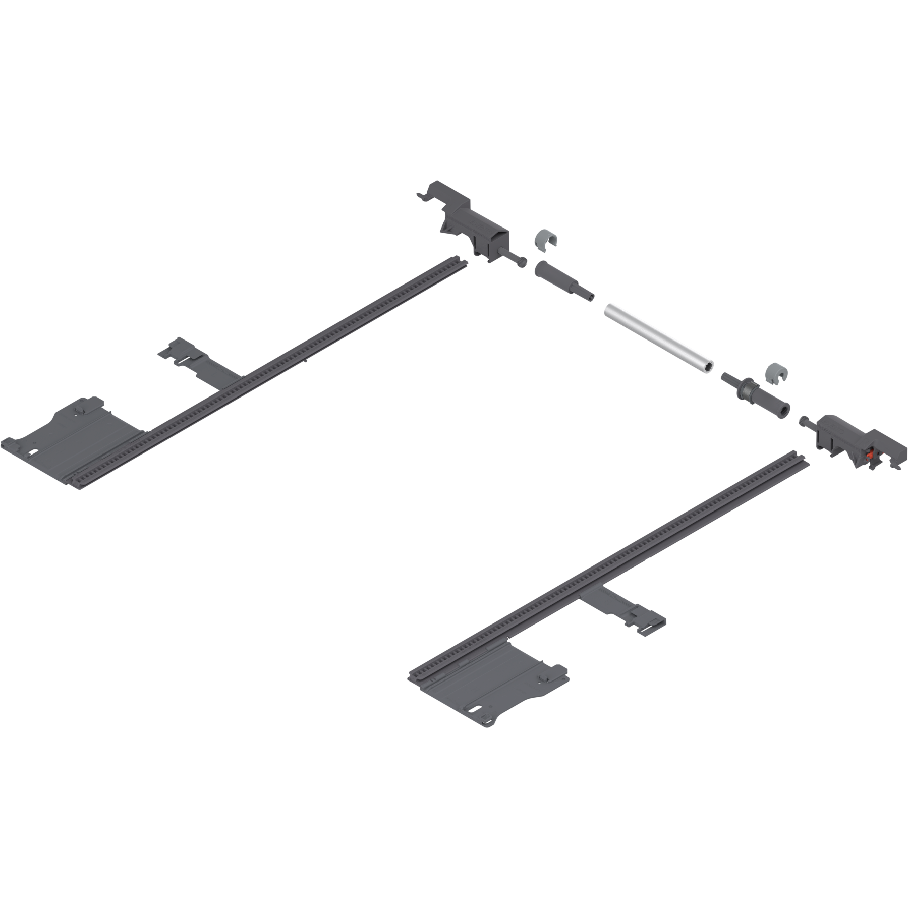 MOVENTO Stabilizacja boczna, dł.=400 mm, KB=1400 mm, pełen wysuw, do przycięcia, R7037 ciemnoszara
