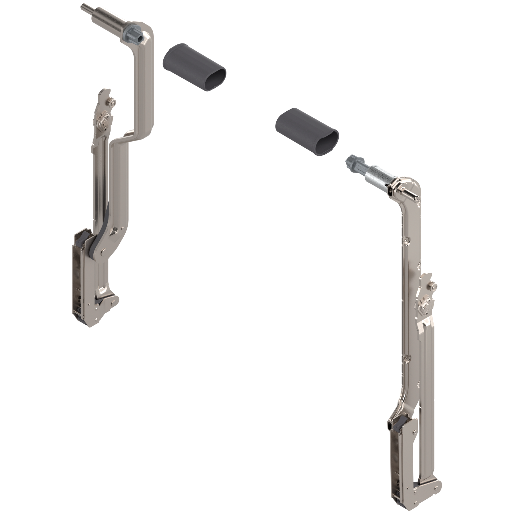 AVENTOS HL do frontów nad korpusem, podnośnik (Zestaw), wys. korpusu=450-580 mm, lewy/prawy, do SERVO-DRIVE, niklowany