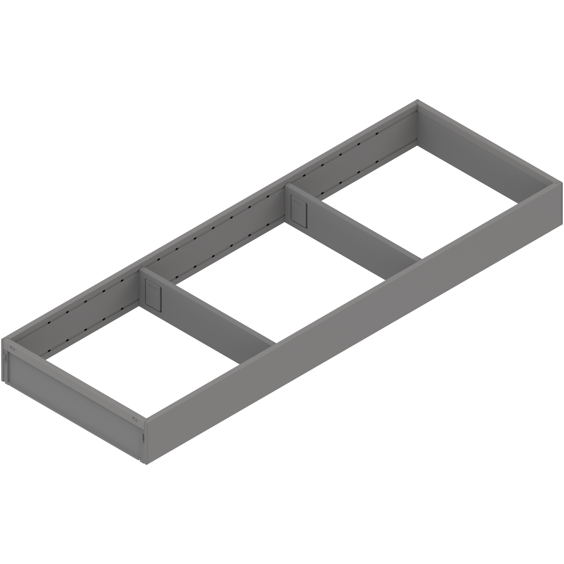 AMBIA-LINE  ramki do szuflady standardowej, do LEGRABOX/MERIVOBOX, stal, dł.=600 mm, szerokość=200 mm, szary indium mat