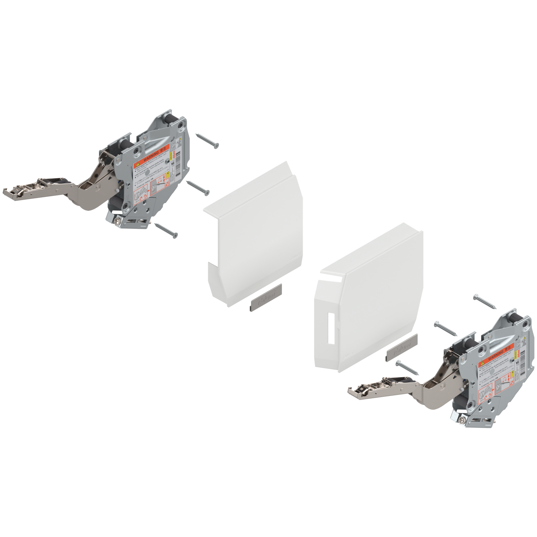 AVENTOS HK-S do małych frontów uchylnych, siłownik (Zestaw), współczynnik mocy=400-1000 przy 2 szt., jedwabiście biały/inox