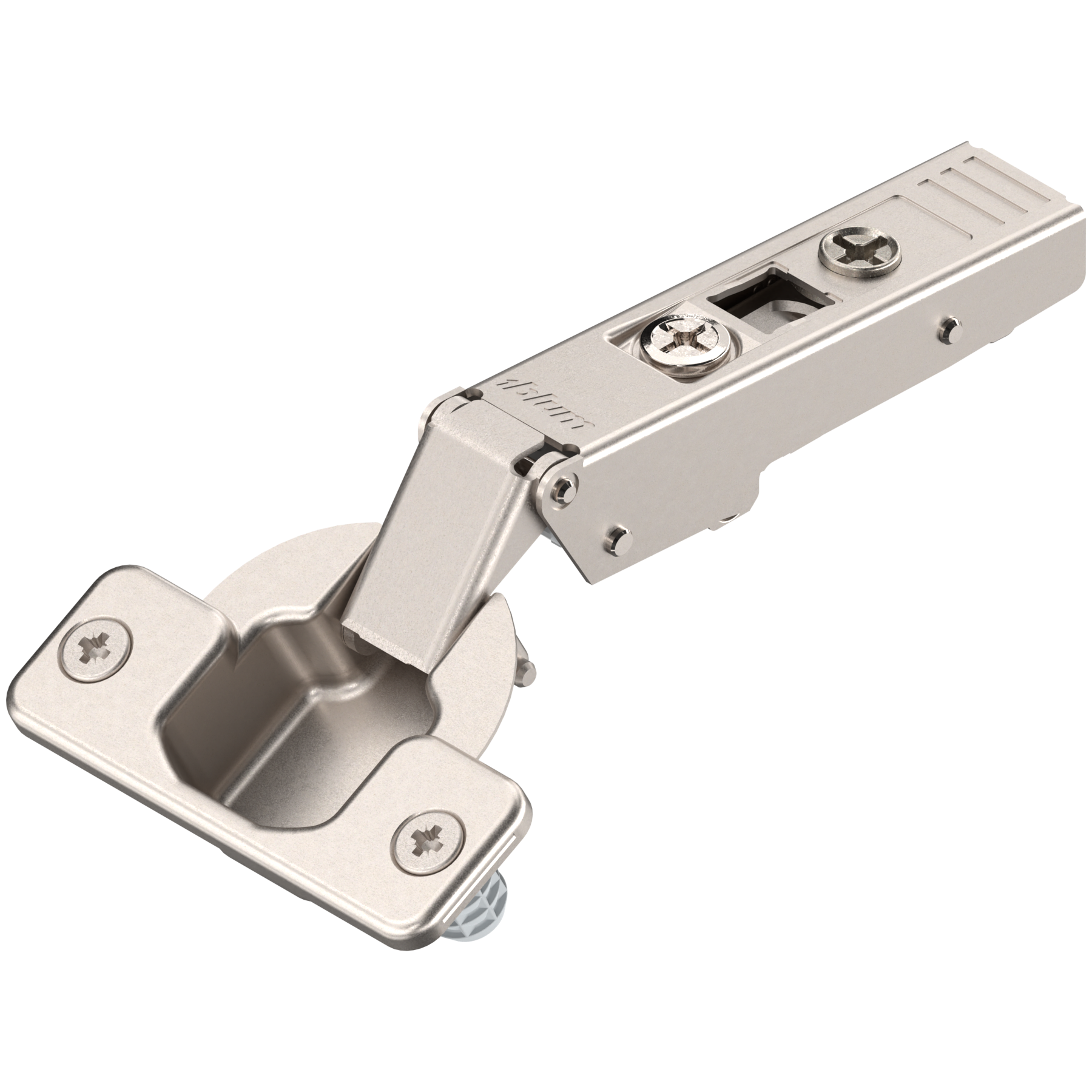 CLIP top zawias standard. 120°, Drzwi nakładane, bez sprężyny, puszka: wciskana, niklowany