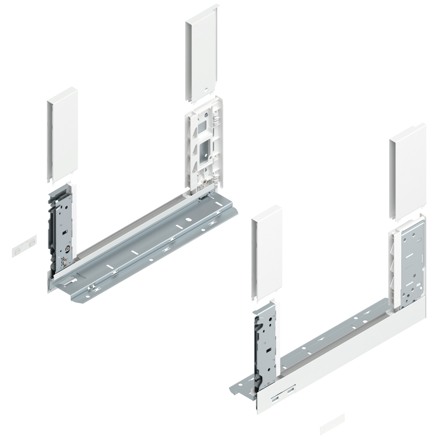 Bok szuflady LEGRABOX, wysokość C (177 mm), dł.=350 mm, lewy/prawy, do LEGRABOX free, jedwabiście biały mat