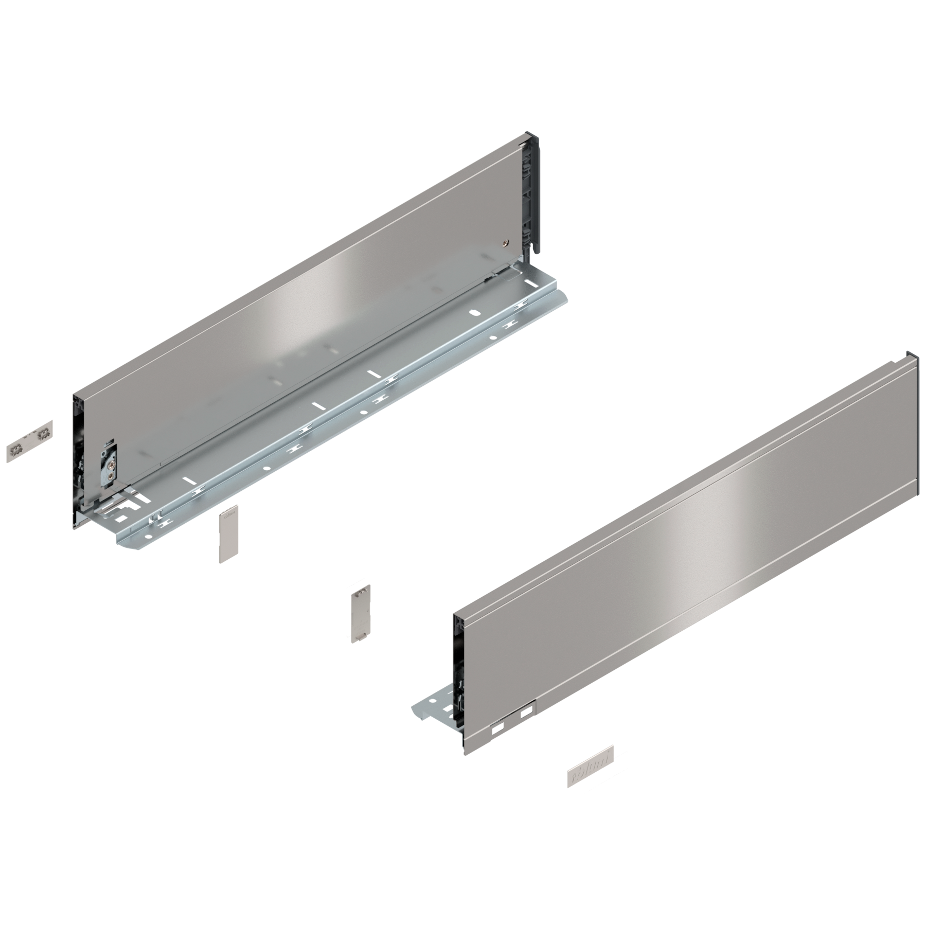 Bok szuflady LEGRABOX, wysokość K (128.5 mm), dł.=500 mm, lewy/prawy, do LEGRABOX pure, inox-szczotk.-lakier.
