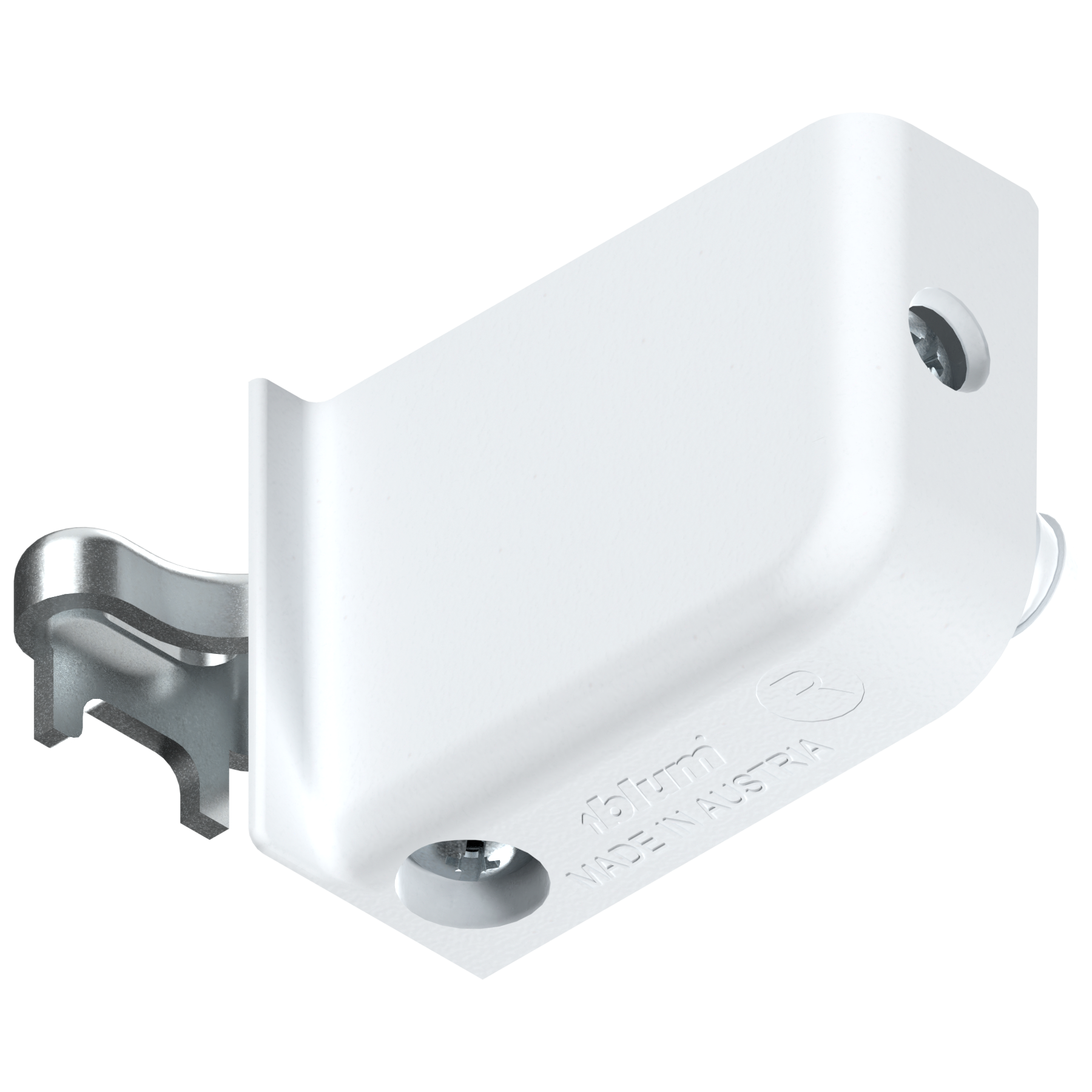 Zawieszki do szafek, prawa, wciskana, Biała