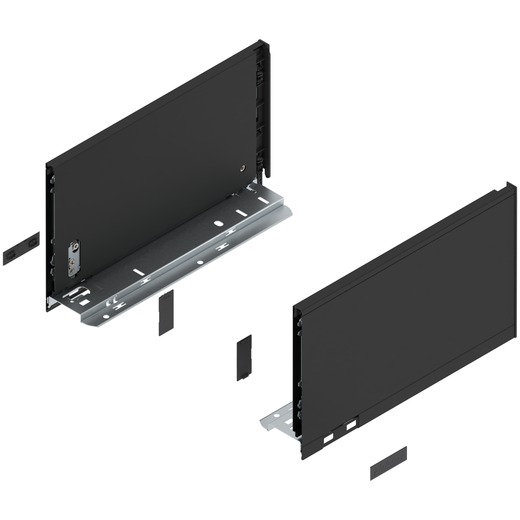 Bok szuflady LEGRABOX, wysokość C (177 mm), dł.=300 mm, lewy/prawy, do LEGRABOX pure, czarny mat