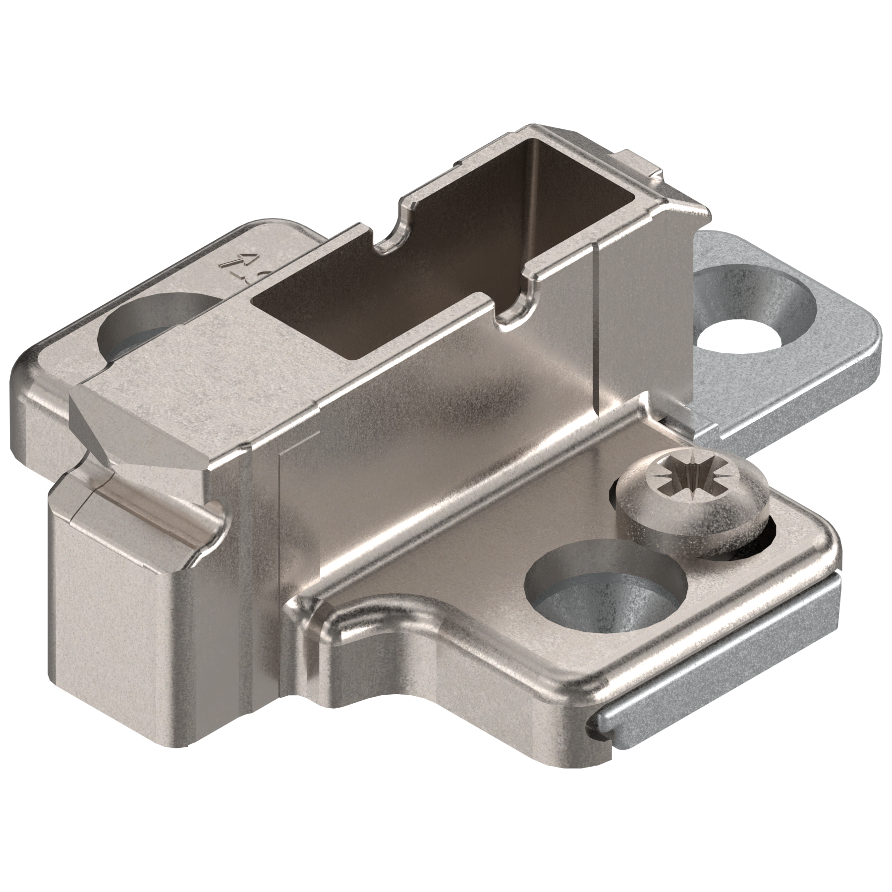 CLIP prowadnik, krzyżakowy, 9 mm, Cynk, Wkręty, RW: 2-częściowy, niklowany