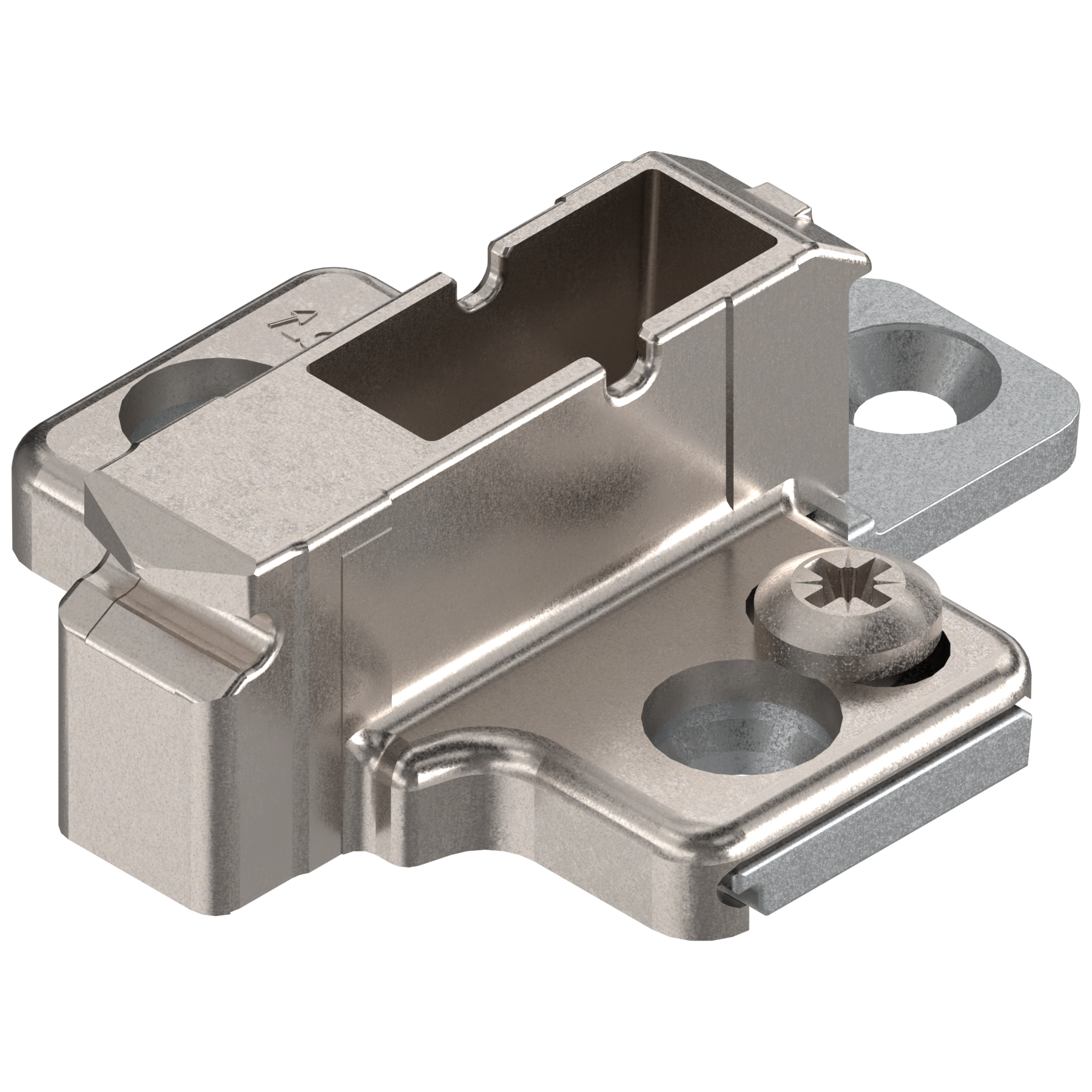 CLIP prowadnik, krzyżakowy, 9 mm, Cynk, wkręty EURO, RW: 2-częściowy, niklowany