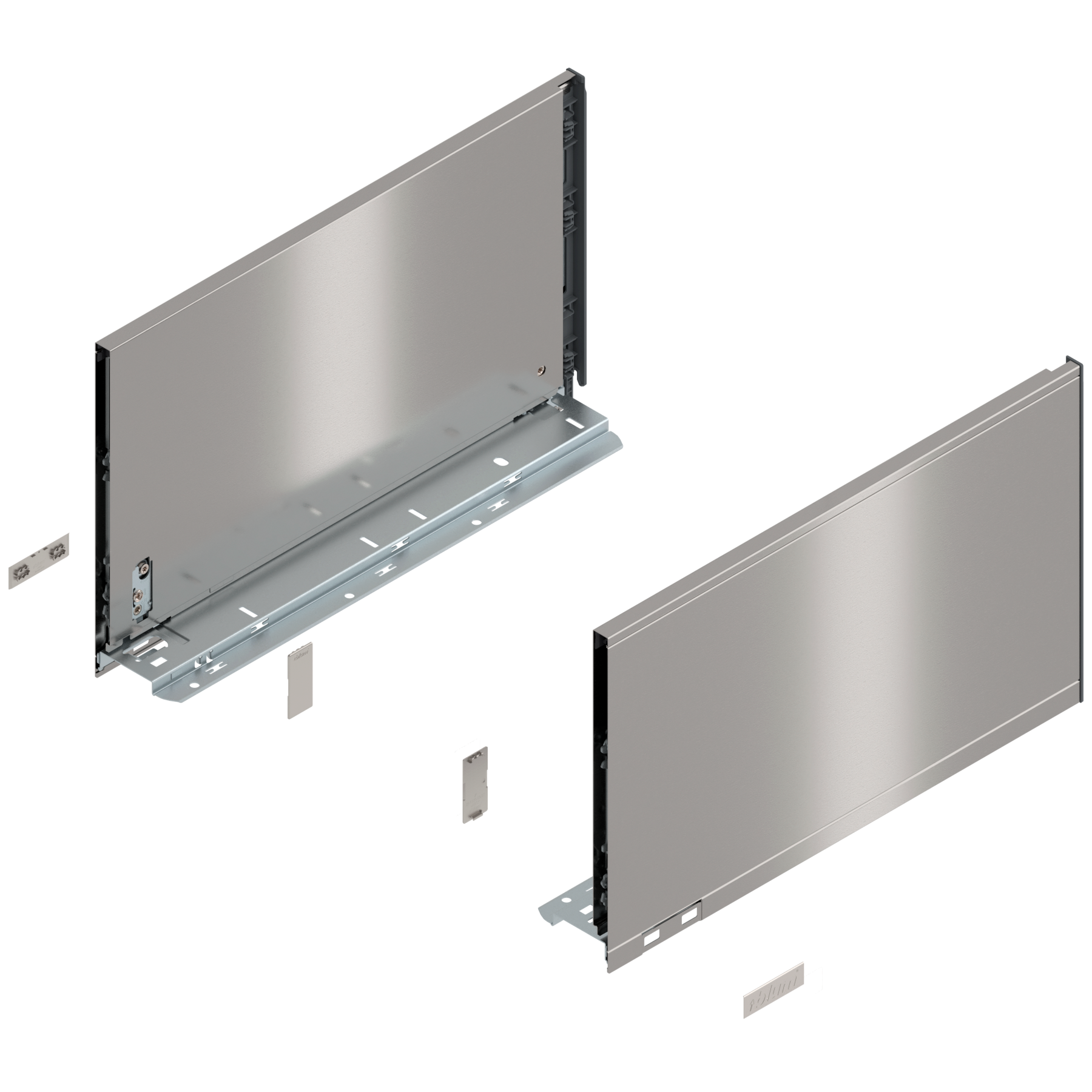 Bok szuflady LEGRABOX, wysokość F (241 mm), dł.=400 mm, lewy/prawy, do LEGRABOX pure, inox-szczotk.-lakier.