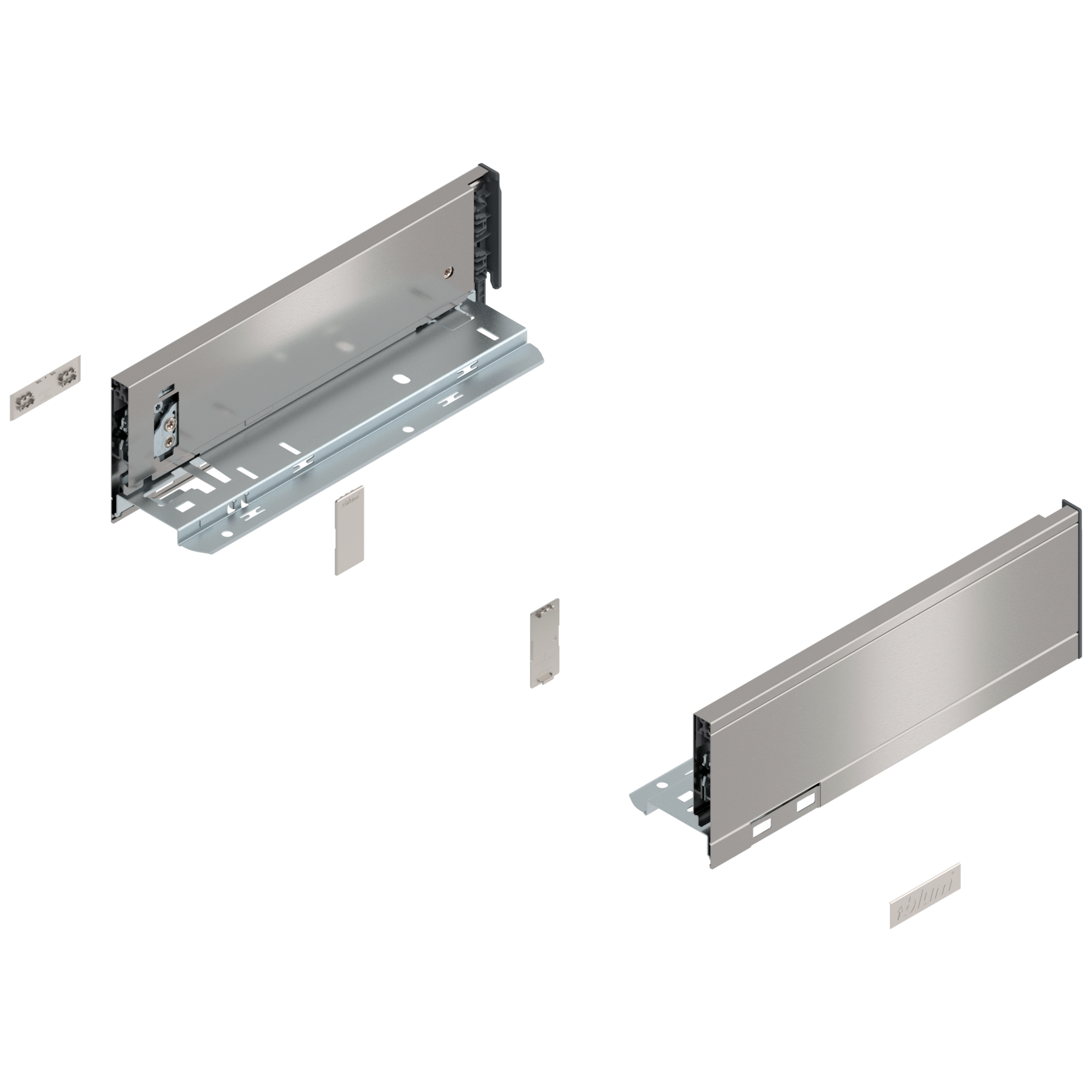 Bok szuflady LEGRABOX, wysokość M (90.5 mm), dł.=270 mm, lewy/prawy, do LEGRABOX pure, inox-szczotk.-lakier.