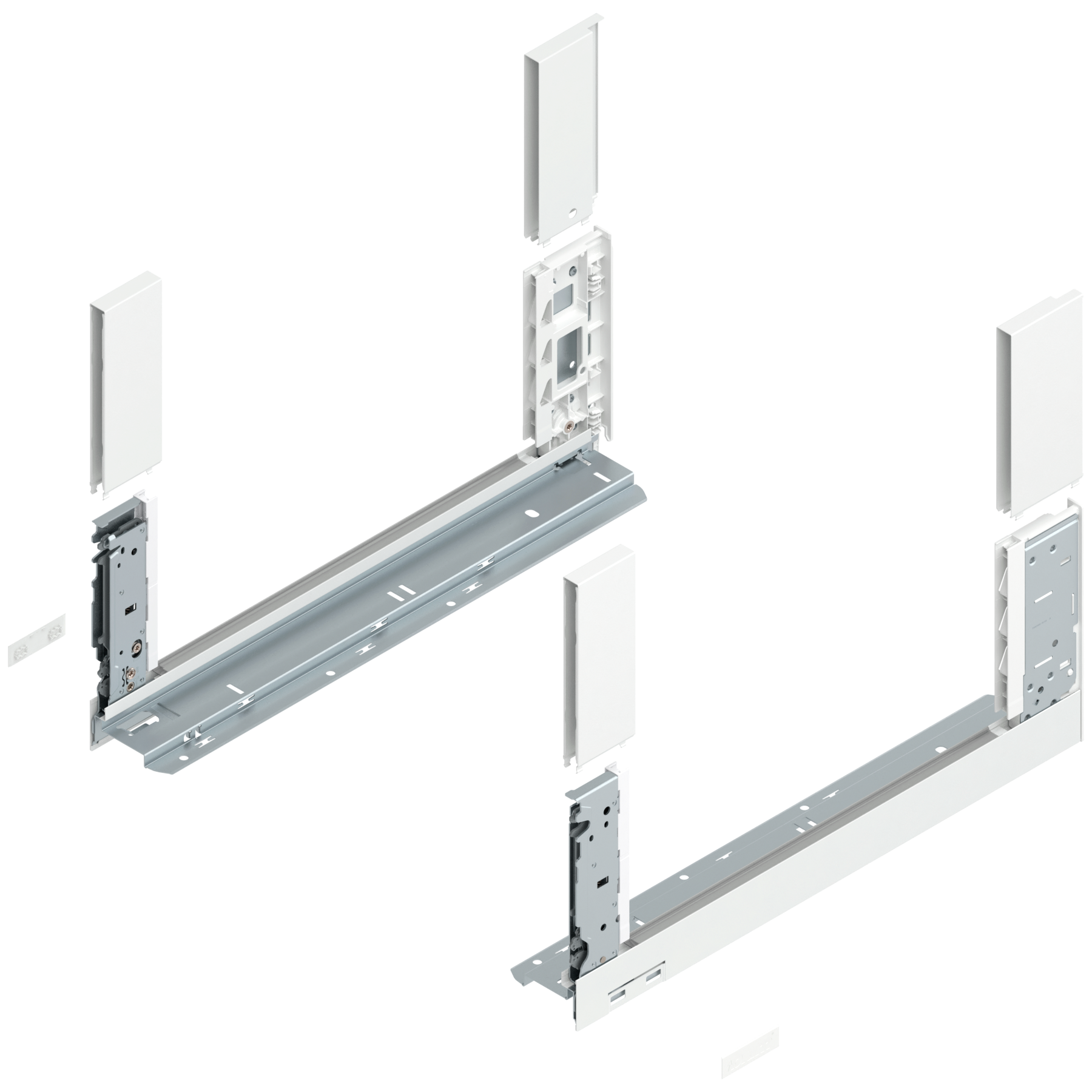 Bok szuflady LEGRABOX, wysokość C (177 mm), dł.=450 mm, lewy/prawy, do LEGRABOX free, jedwabiście biały mat