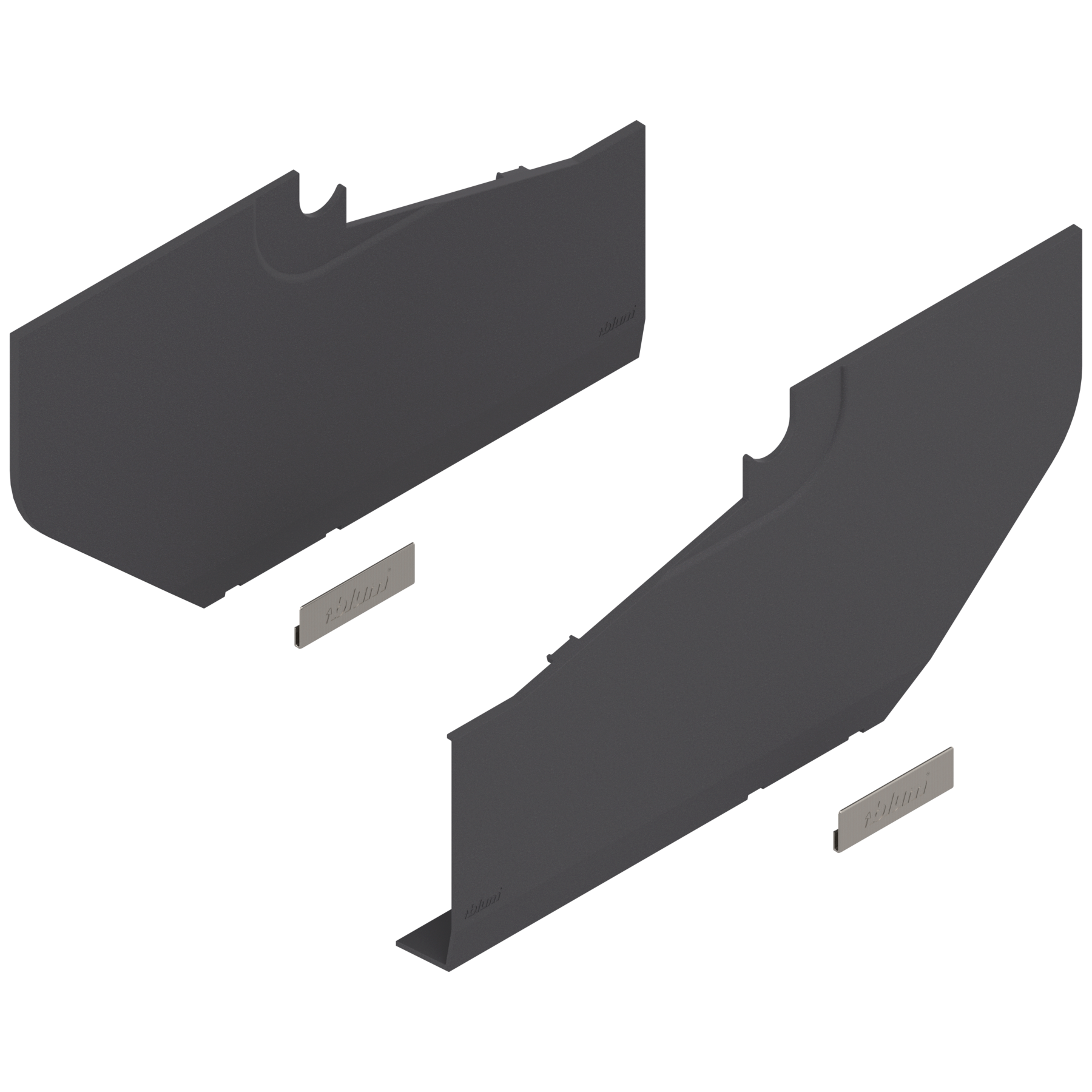 AVENTOS HS do frontów nachodzących, Zaślepka duża, lewa/prawa, ciemnoszary/inox