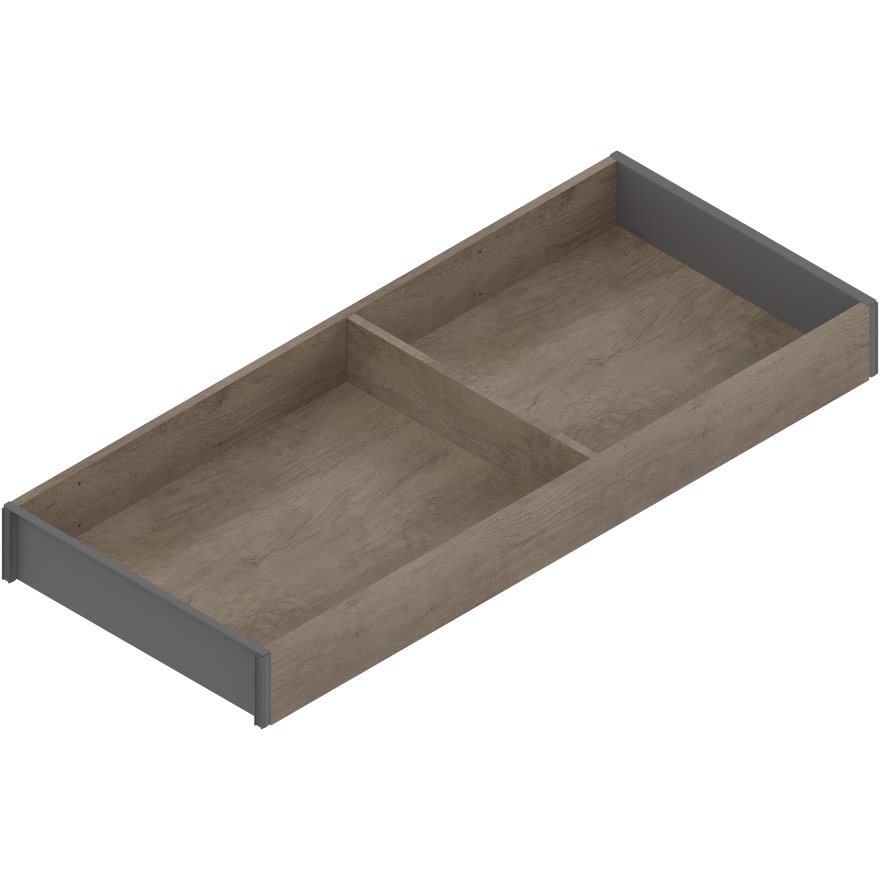 AMBIA-LINE  ramki do szuflady standardowej, do LEGRABOX/MERIVOBOX, w opcji drewnopodobnej, dł.=500 mm, szerokość=200 mm, Dąb Nebraska/szary