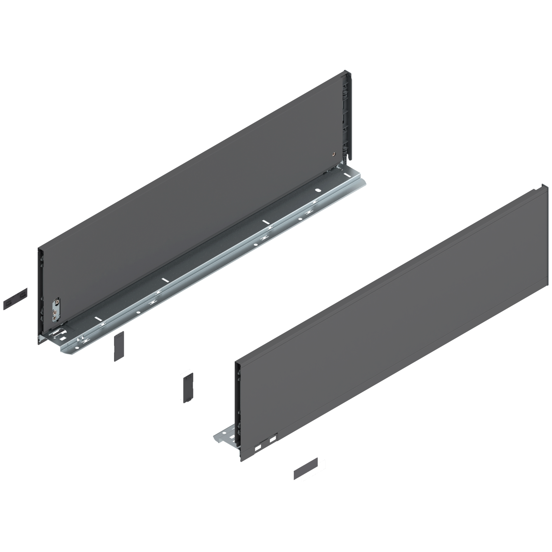 Bok szuflady LEGRABOX, wysokość C (177 mm), dł.=650 mm, lewy/prawy, do LEGRABOX pure, antracyt mat