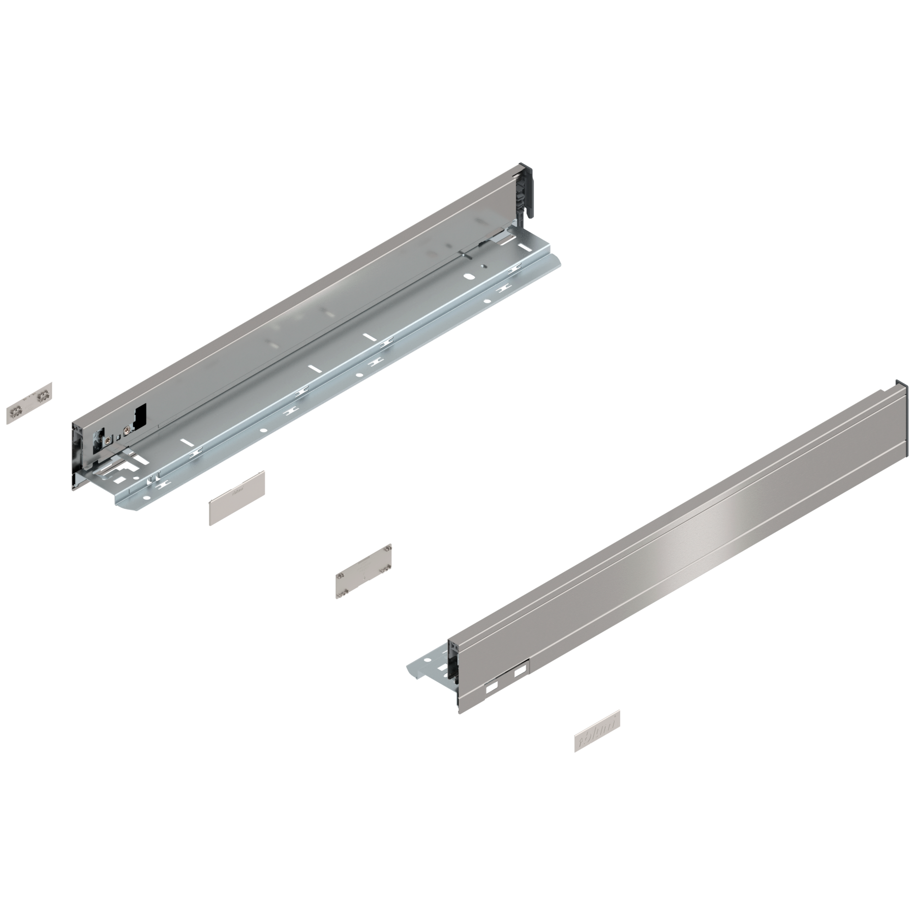 Bok szuflady LEGRABOX, wysokość N (66.5 mm), dł.=500 mm, lewy/prawy, do LEGRABOX pure, inox-szczotk.-lakier.