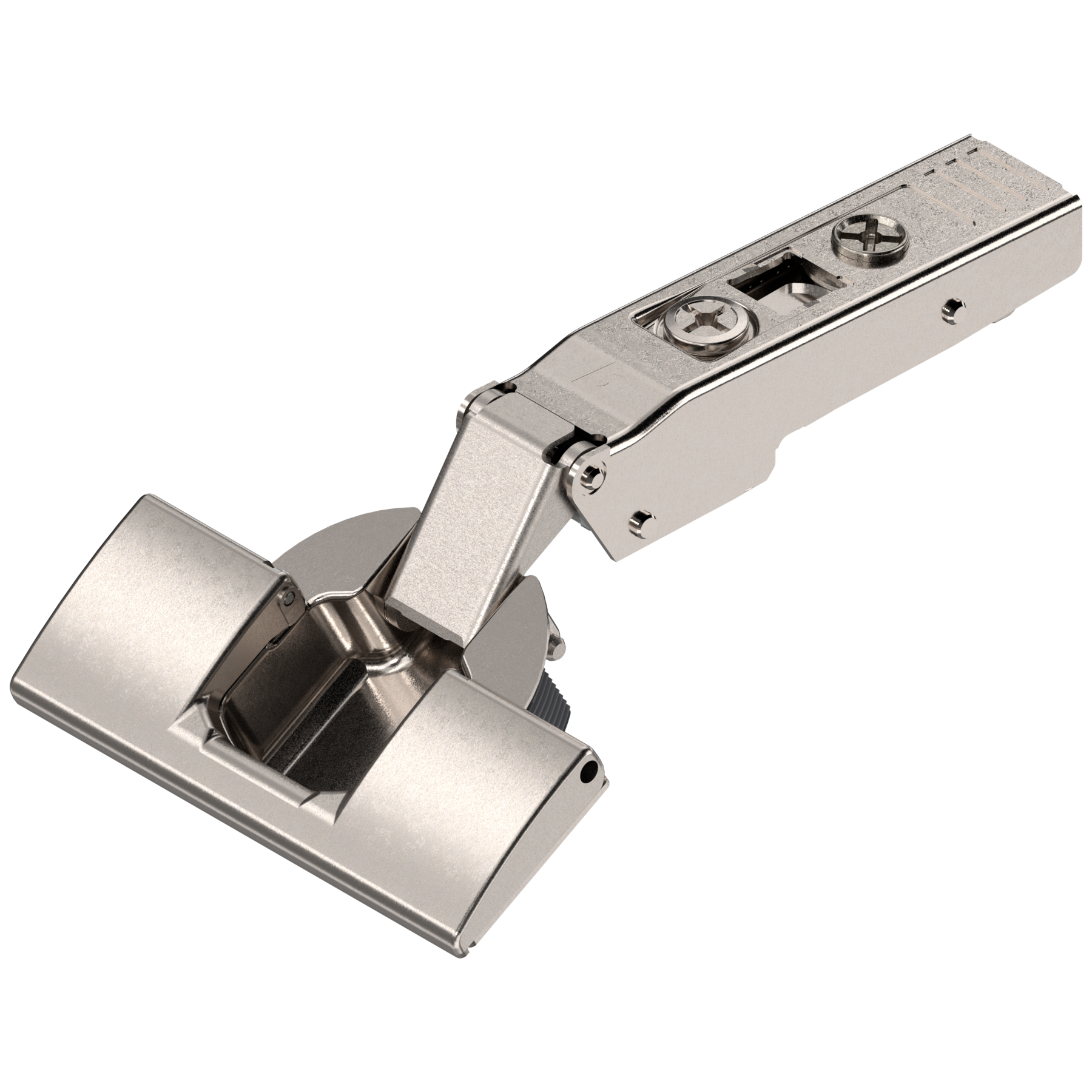 CLIP top zawias standard. 120° Specjalny, Drzwi nakładane, bez sprężyny, puszka: INSERTA, niklowany