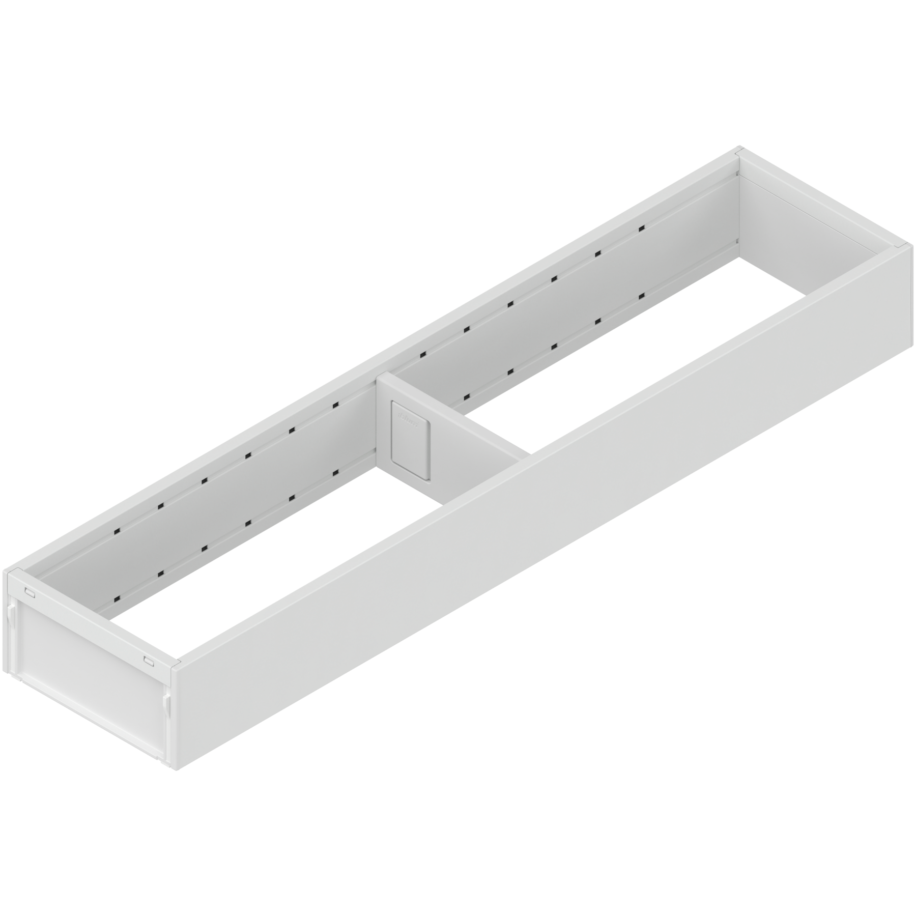 AMBIA-LINE  ramki do szuflady standardowej, do LEGRABOX/MERIVOBOX, stal, dł.=450 mm, szerokość=100 mm, jedwabiście biały mat