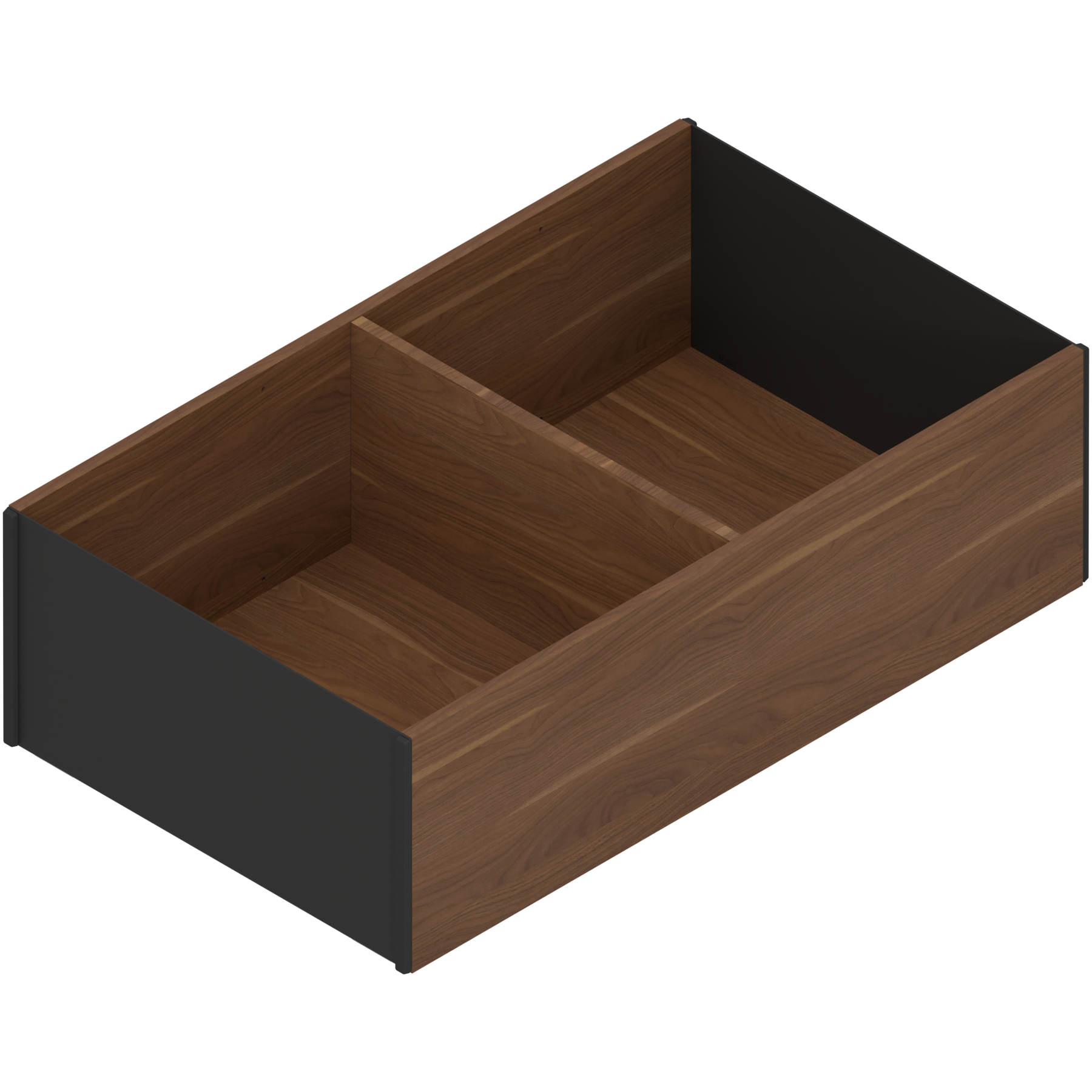 AMBIA-LINE rama, do LEGRABOX/MERIVOBOX szuflady z wysokim frontem, w opcji drewnopodobnej, od dł.=400 mm, szerokość=218 mm, Orzec Tenn./czarny car