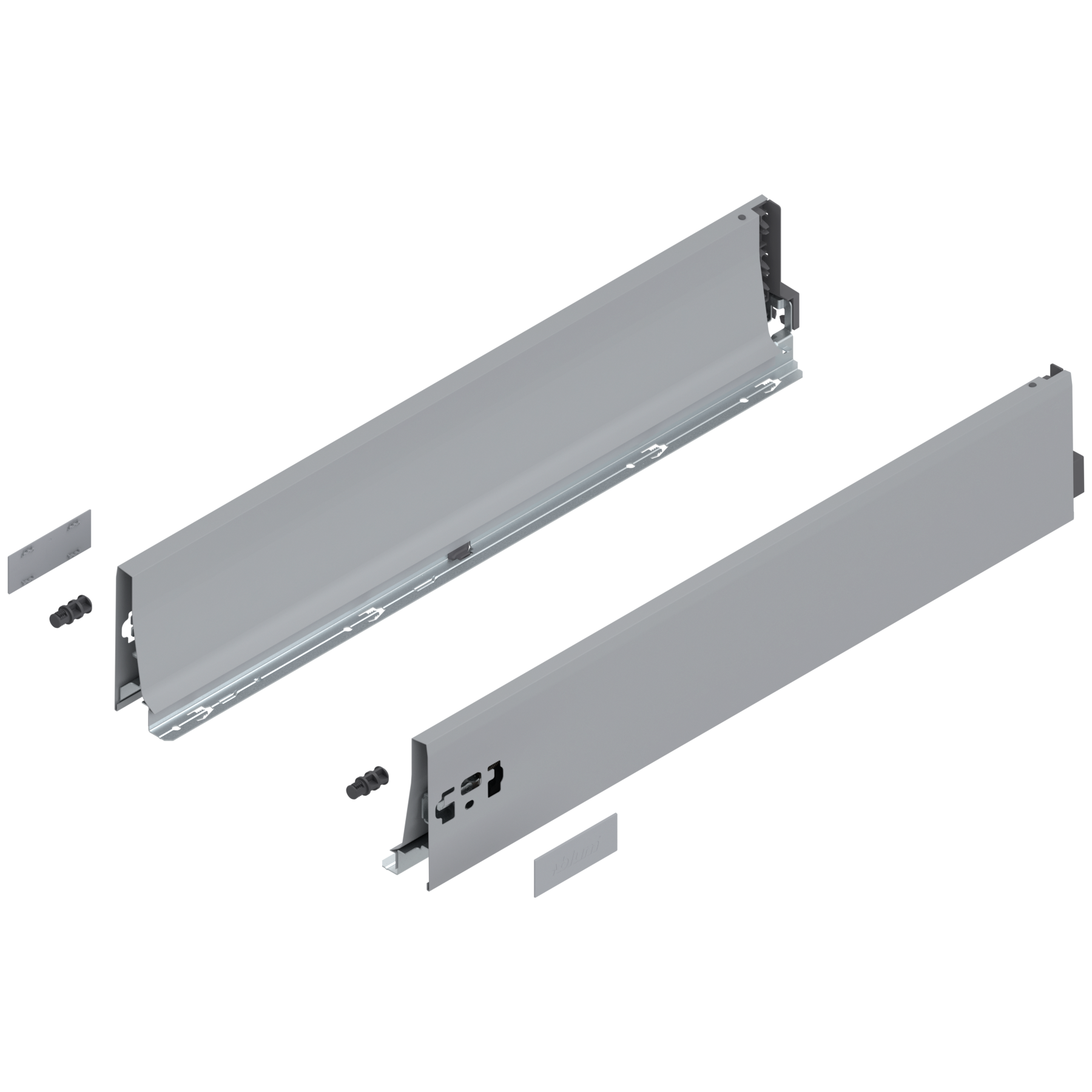 Bok szuflady TANDEMBOX, wysokość K (115 mm), dł.=600 mm, lewy/prawy, do TANDEMBOX antaro , R9006 szara
