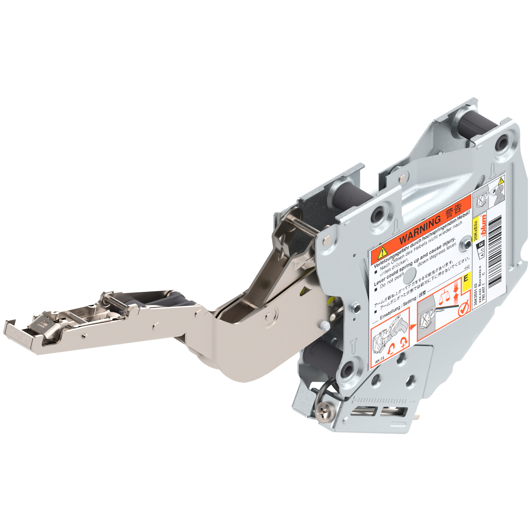 AVENTOS HK-S do małych frontów uchylnych, siłownik, współczynnik mocy=960-2215 przy 2 szt., cynkowana