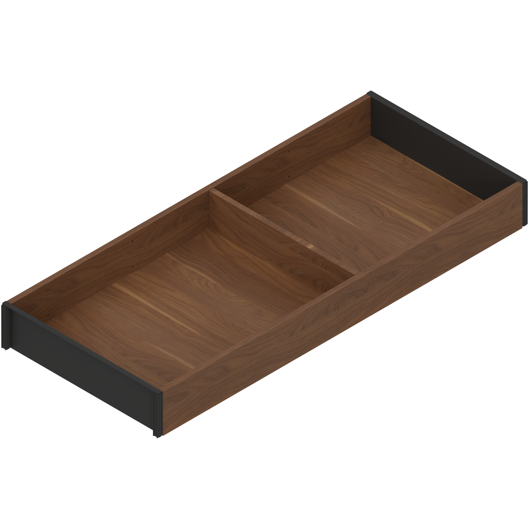 AMBIA-LINE  ramki do szuflady standardowej, do LEGRABOX/MERIVOBOX, w opcji drewnopodobnej, dł.=500 mm, szerokość=200 mm, Orzec Tenn./czarny car