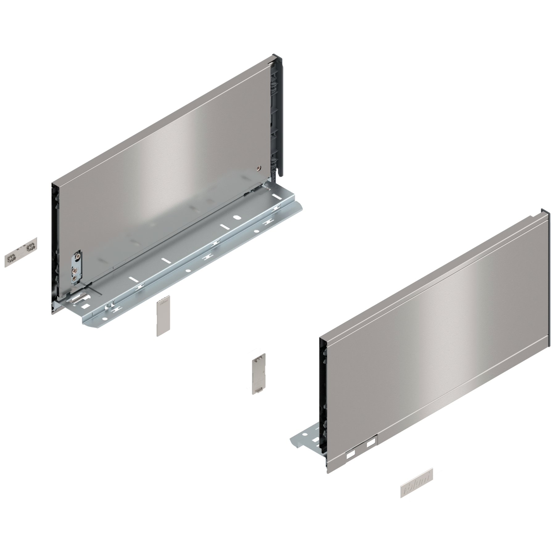 Bok szuflady LEGRABOX, wysokość C (177 mm), dł.=350 mm, lewy/prawy, do LEGRABOX pure, inox-szczotk.-lakier.