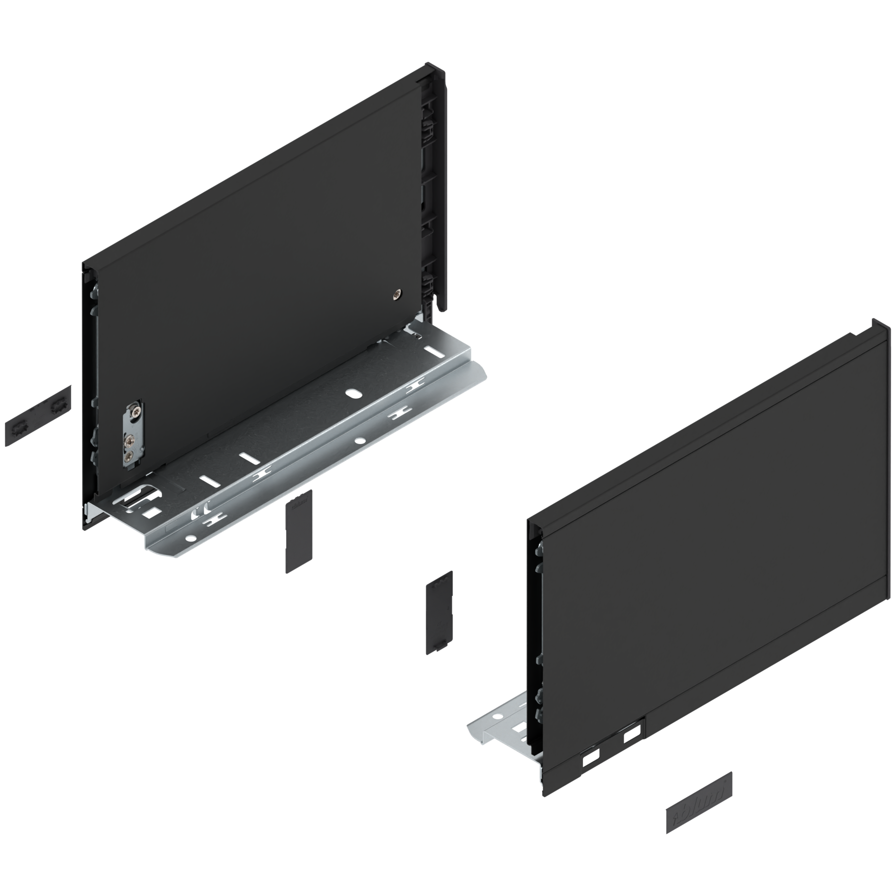 Bok szuflady LEGRABOX, wysokość C (177 mm), dł.=270 mm, lewy/prawy, do LEGRABOX pure, czarny mat